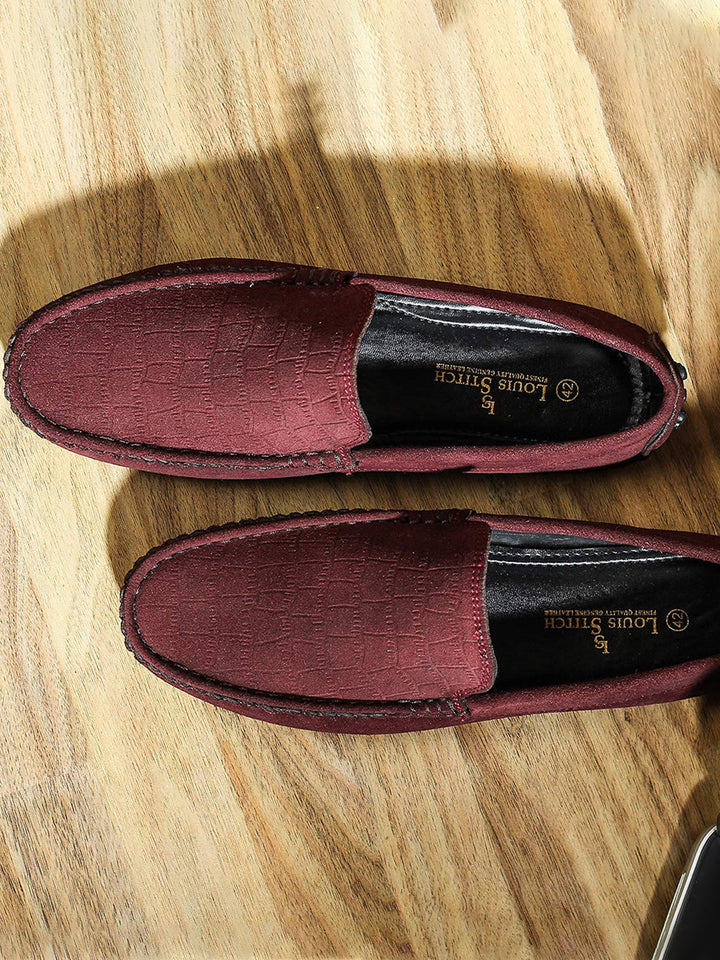 Rosewood Handmade Italian Suede Leather Penny Loafers