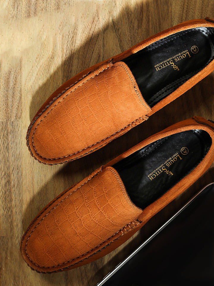 Tortilla Brown Handmade Italian Suede Leather Penny Loafers