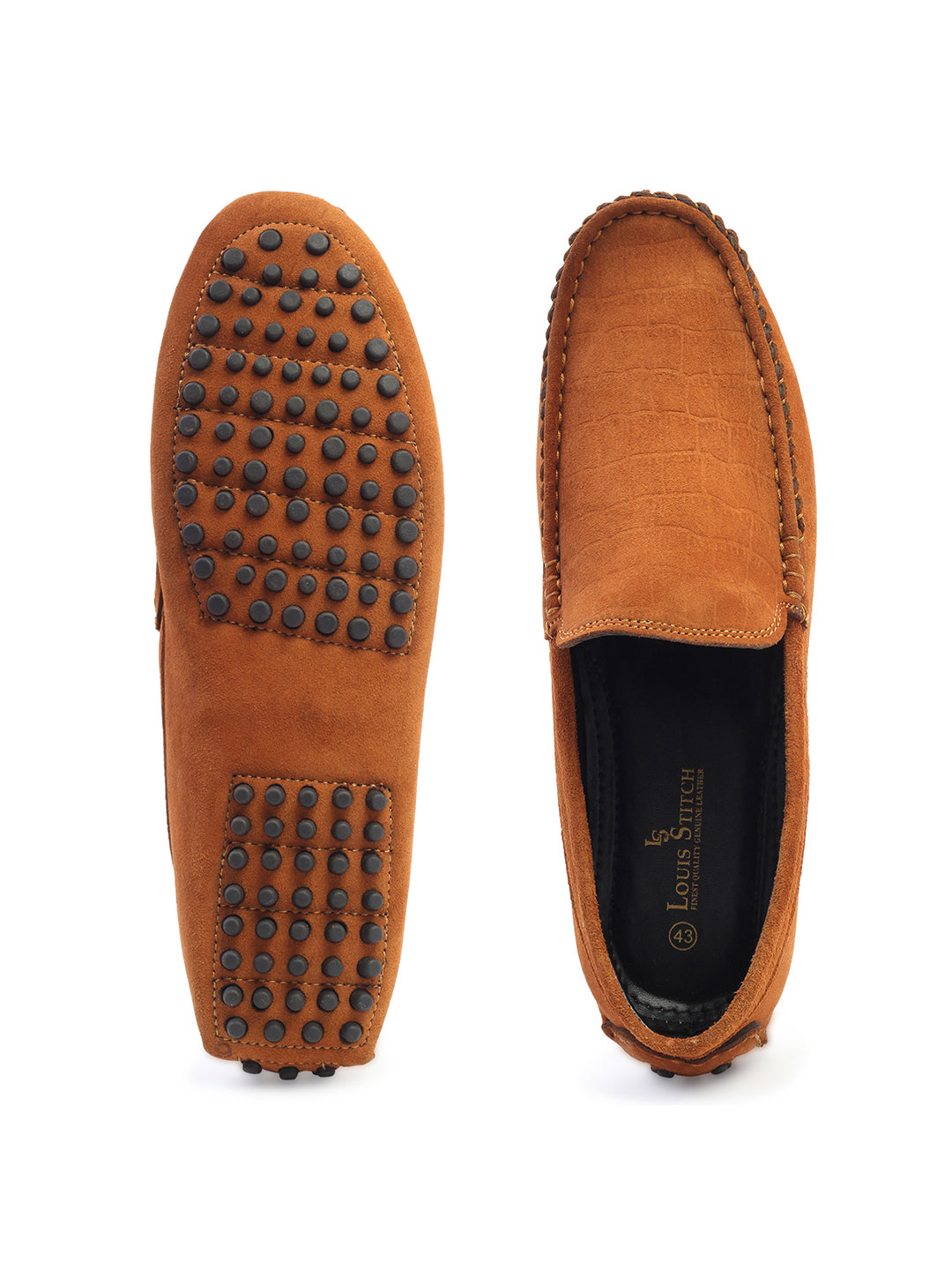 Tortilla Brown Handmade Italian Suede Leather Penny Loafers