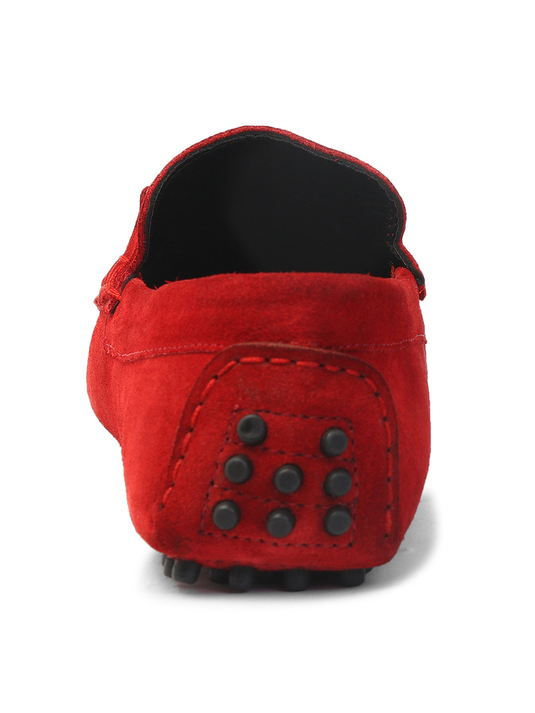 Ferrari Red Handmade Italian Suede Leather Penny Loafers