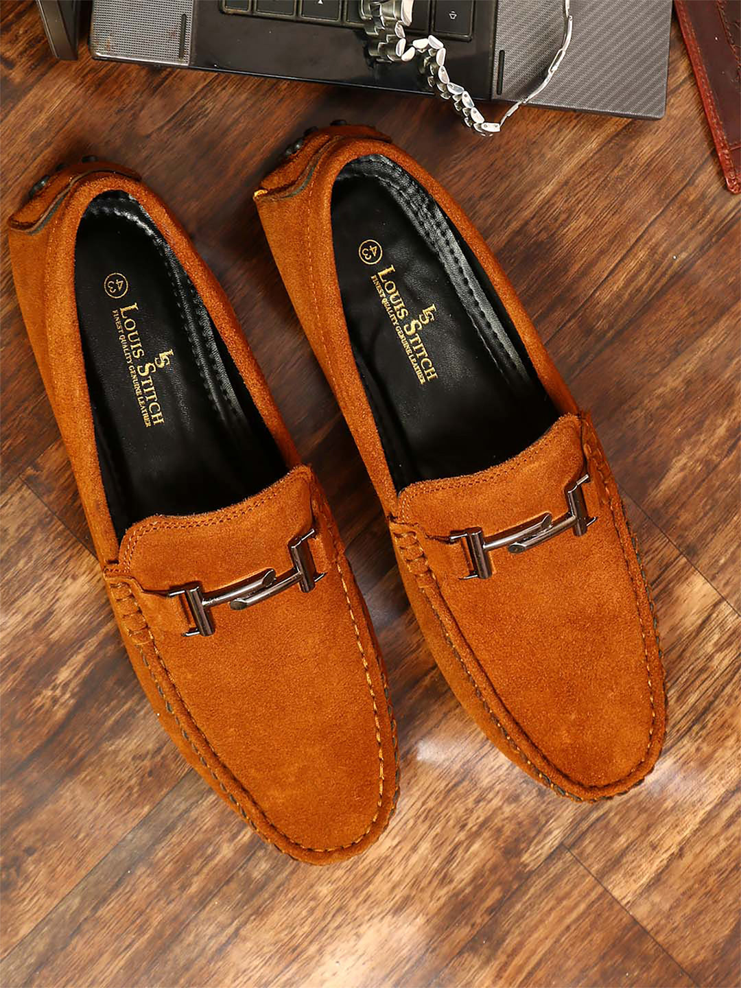 Tortilla Brown Handmade Italian Suede Leather Penny Loafers
