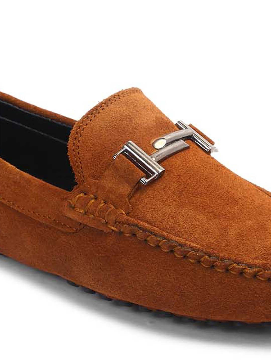 Tortilla Brown Handmade Italian Suede Leather Penny Loafers