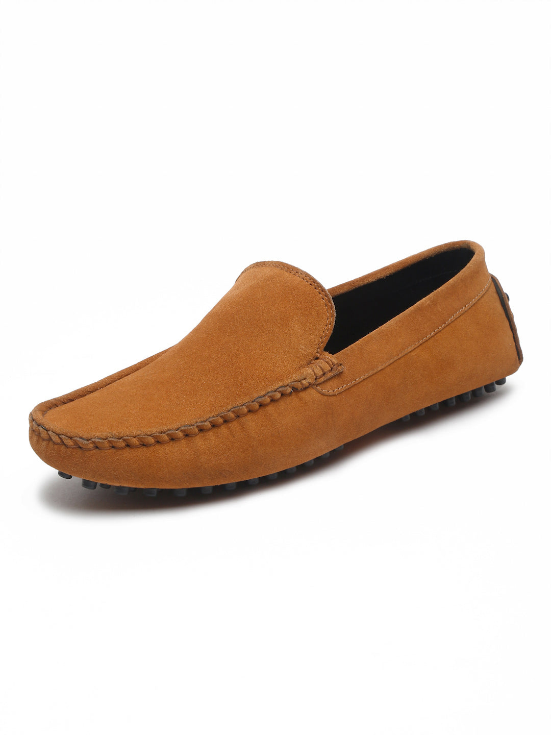 Tortilla Brown Handmade Italian Suede Leather Slip-On Penny Loafers