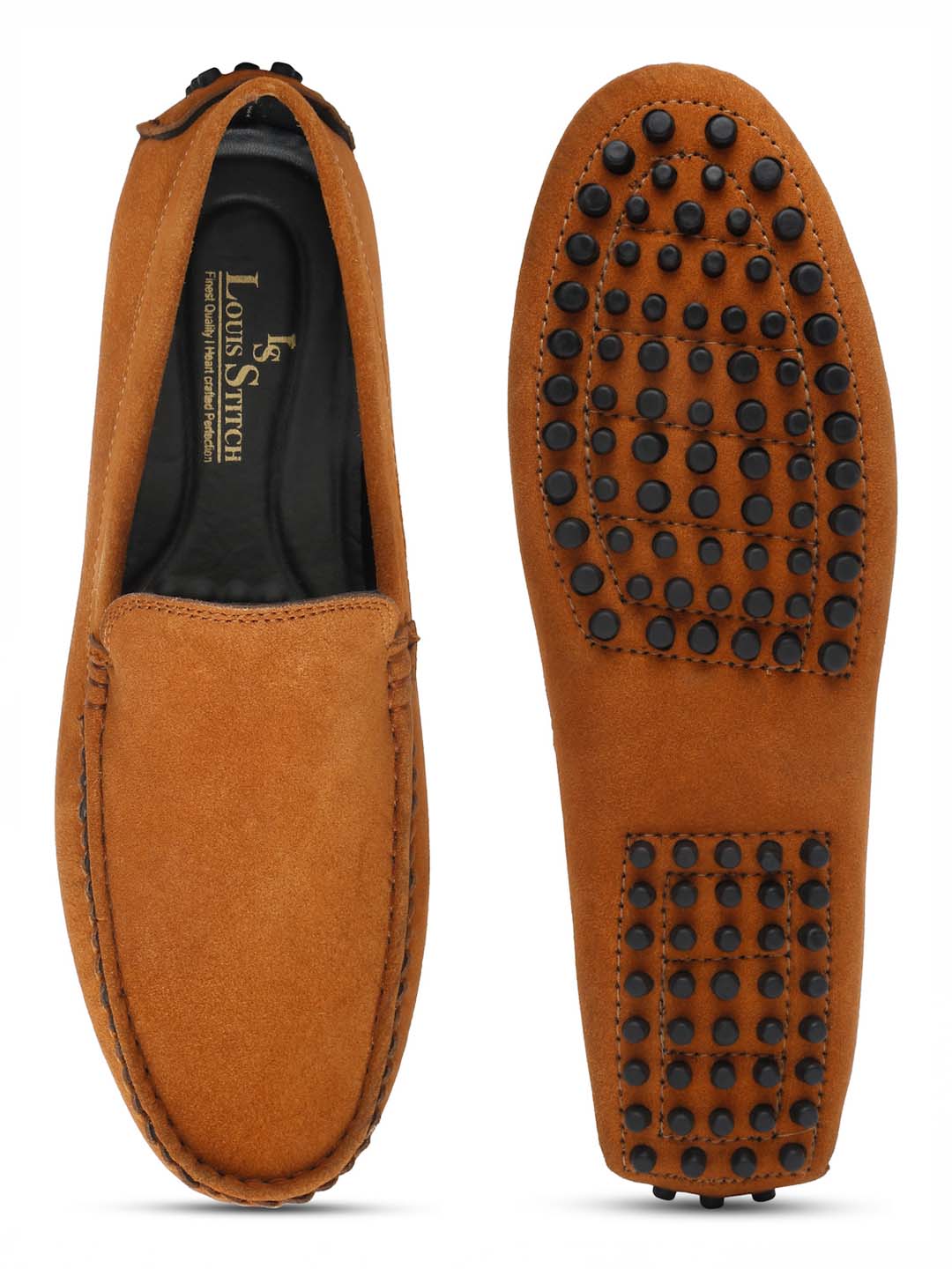 Tortilla Brown Handmade Italian Suede Leather Slip-On Penny Loafers