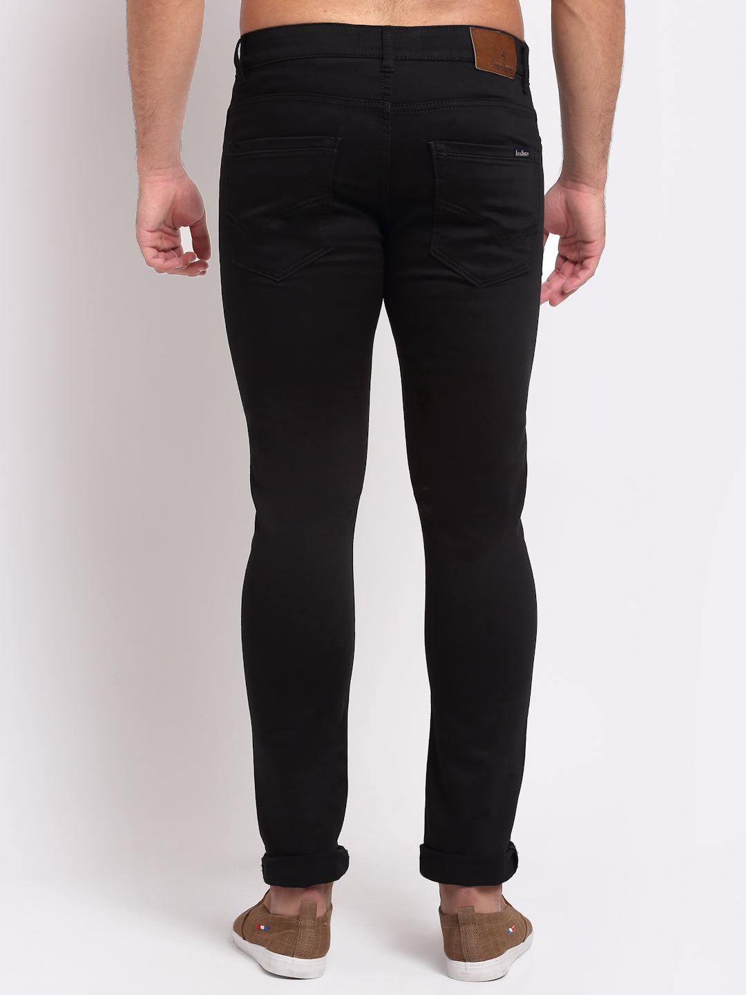 Black Denim Mid Rise Egyptian Cotton Super Stretch Butter Comfort Jeans-Slim Fit