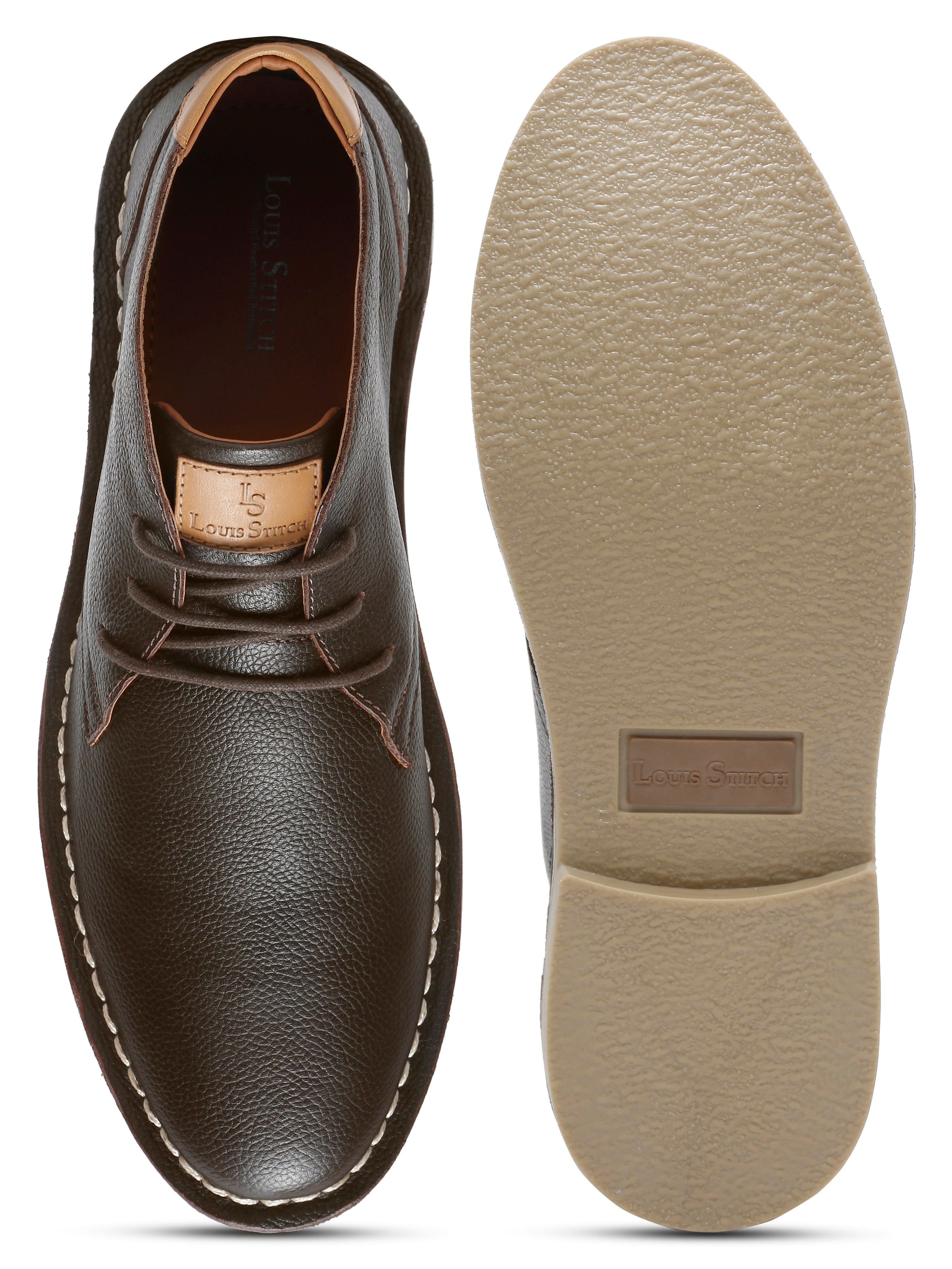 Brunette Brown Italian Leather British Stitch Down Chukka Boots