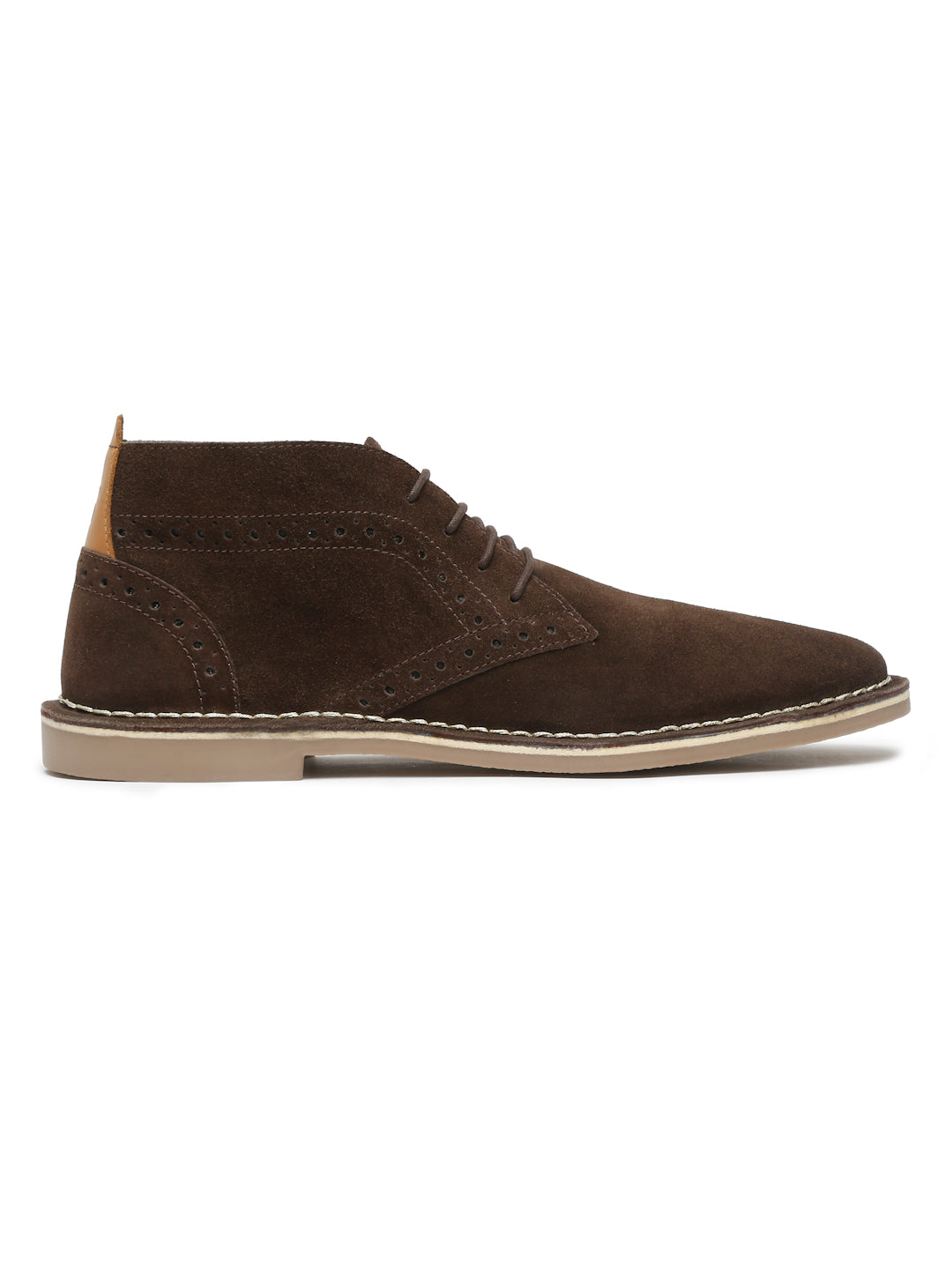 Bistre Brown Italian Suede Leather British Stitch Down Brogue Chukka Boots