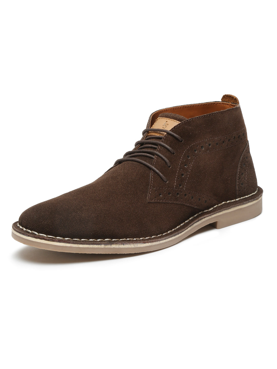 Bistre Brown Italian Suede Leather British Stitch Down Brogue Chukka Boots