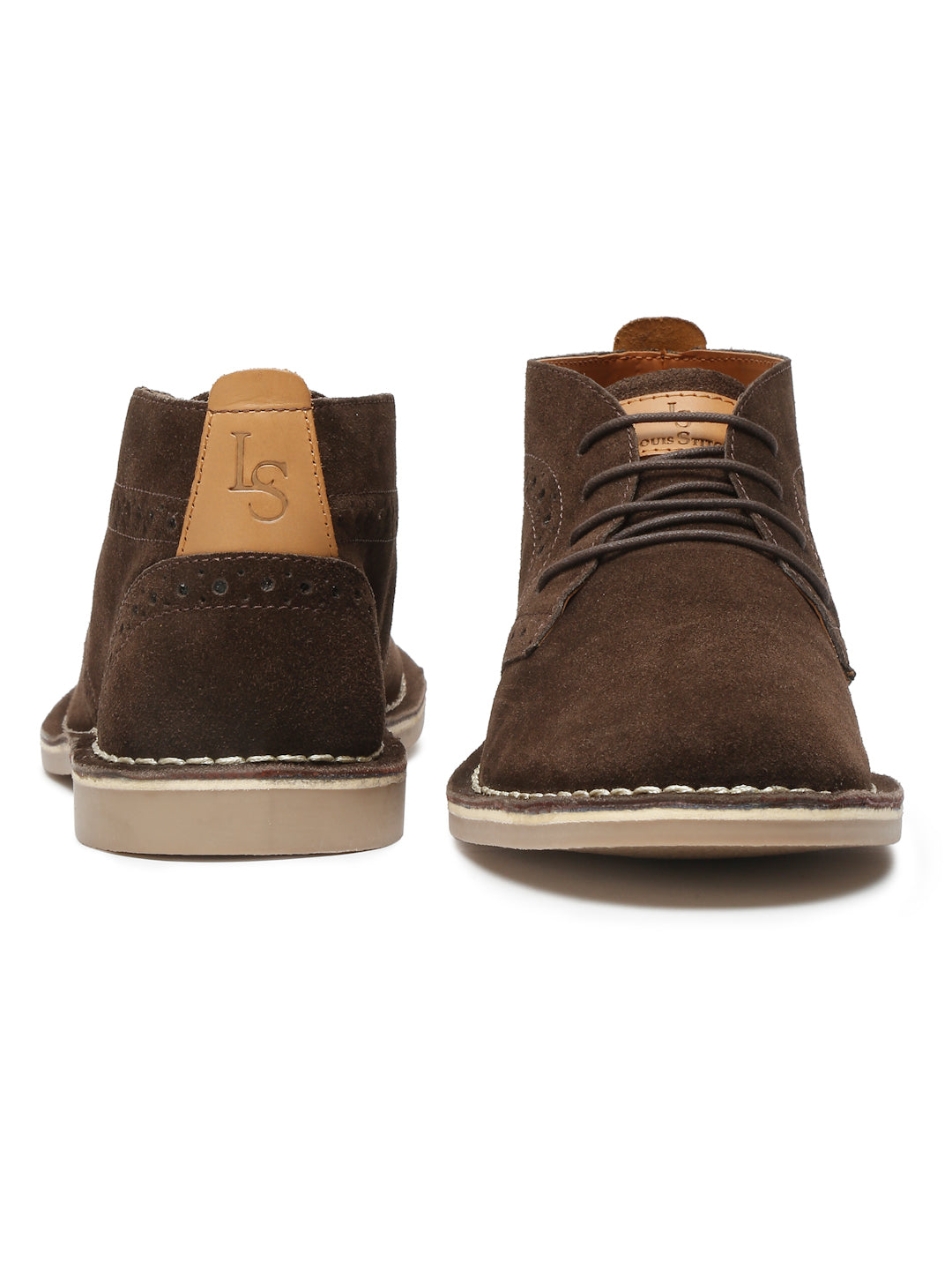 Bistre Brown Italian Suede Leather British Stitch Down Brogue Chukka Boots
