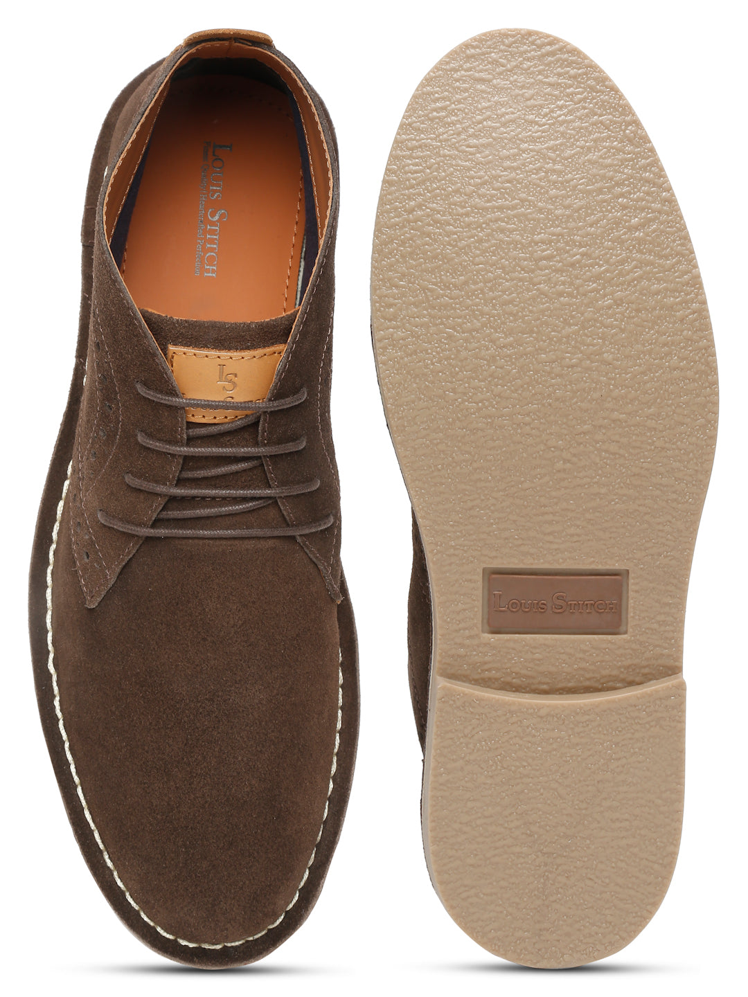 Bistre Brown Italian Suede Leather British Stitch Down Brogue Chukka Boots