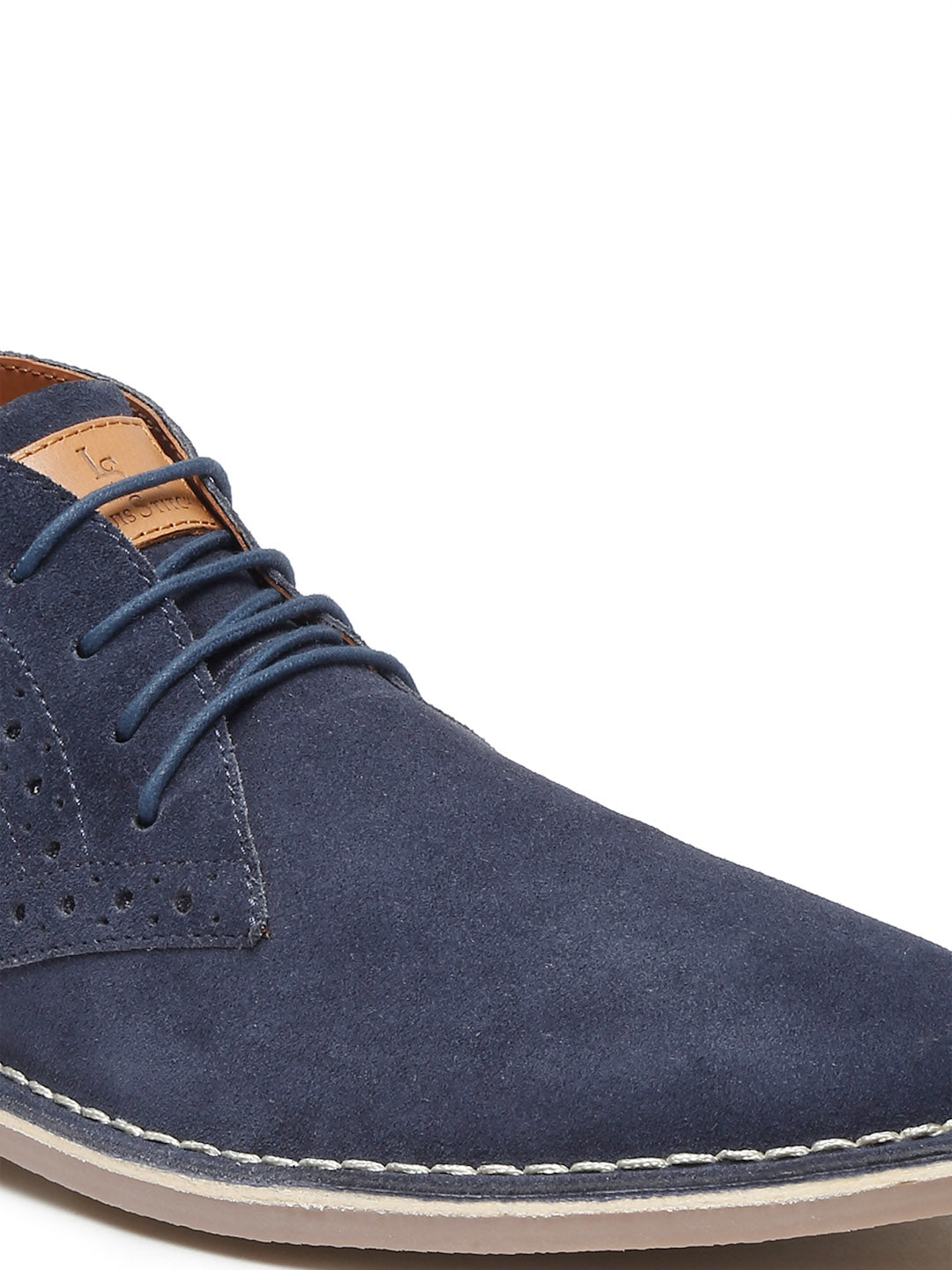 Federal Blue Italian Suede Leather British Stitch Down Brogue Chukka Boots