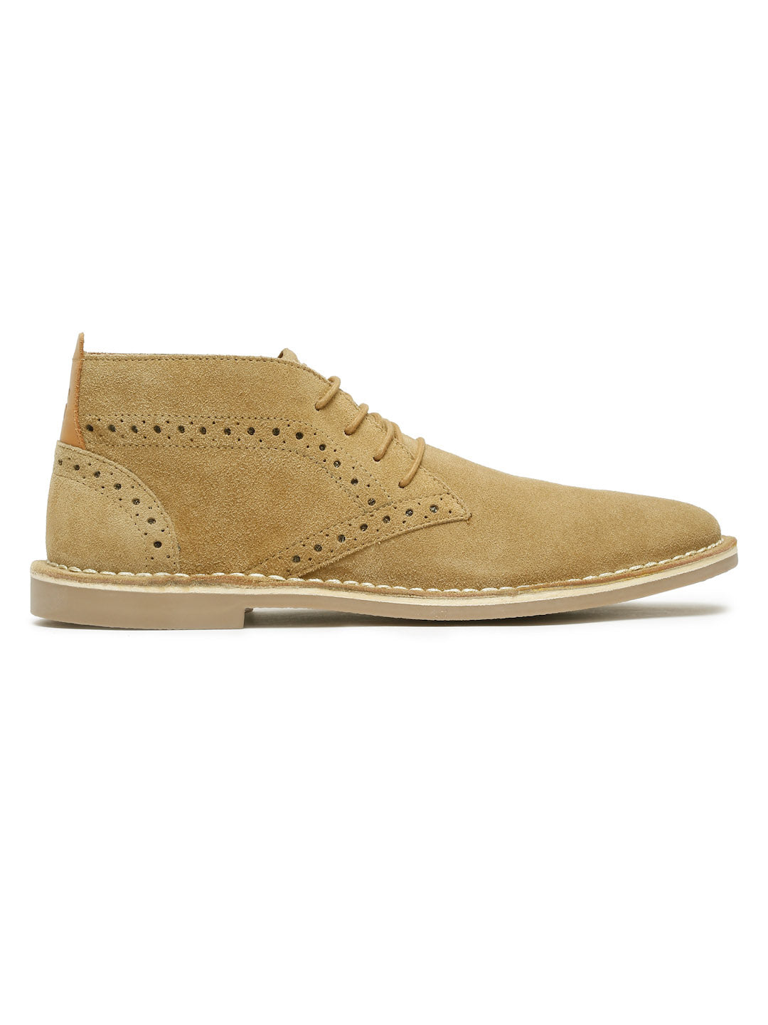 Oyester Cream Italian Suede Leather British Stitch Down Brogue Chukka Boots