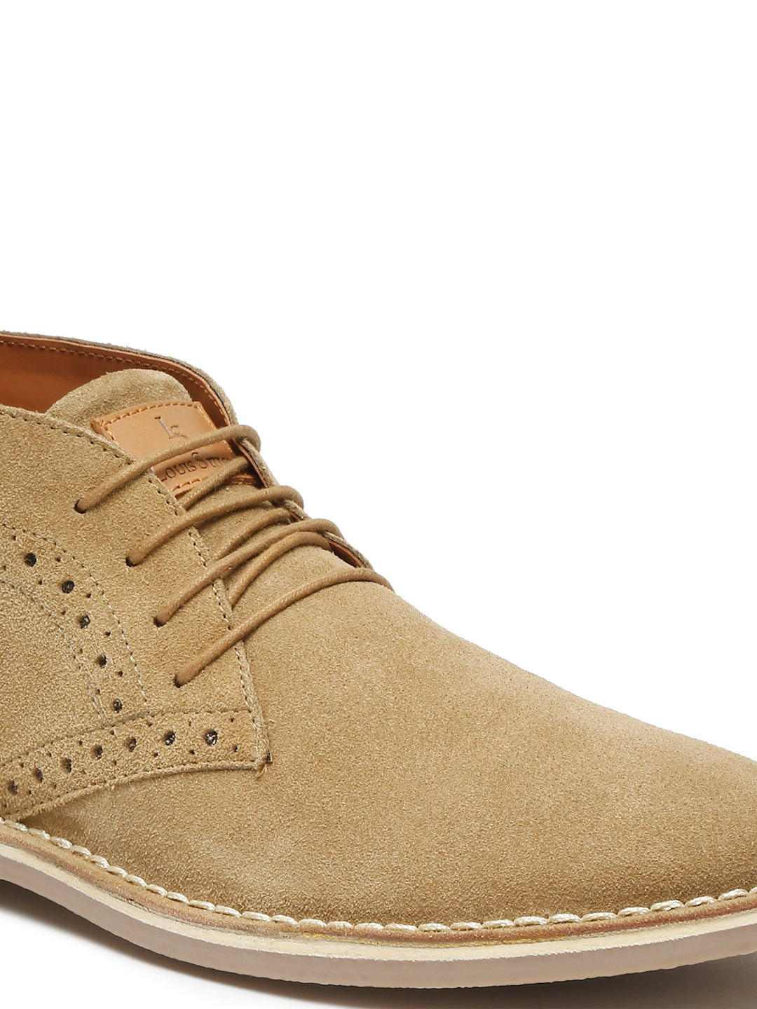 Oyester Cream Italian Suede Leather British Stitch Down Brogue Chukka Boots