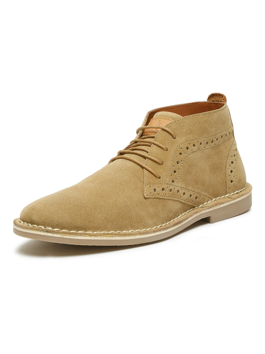 Oyester Cream Italian Suede Leather British Stitch Down Brogue Chukka Boots