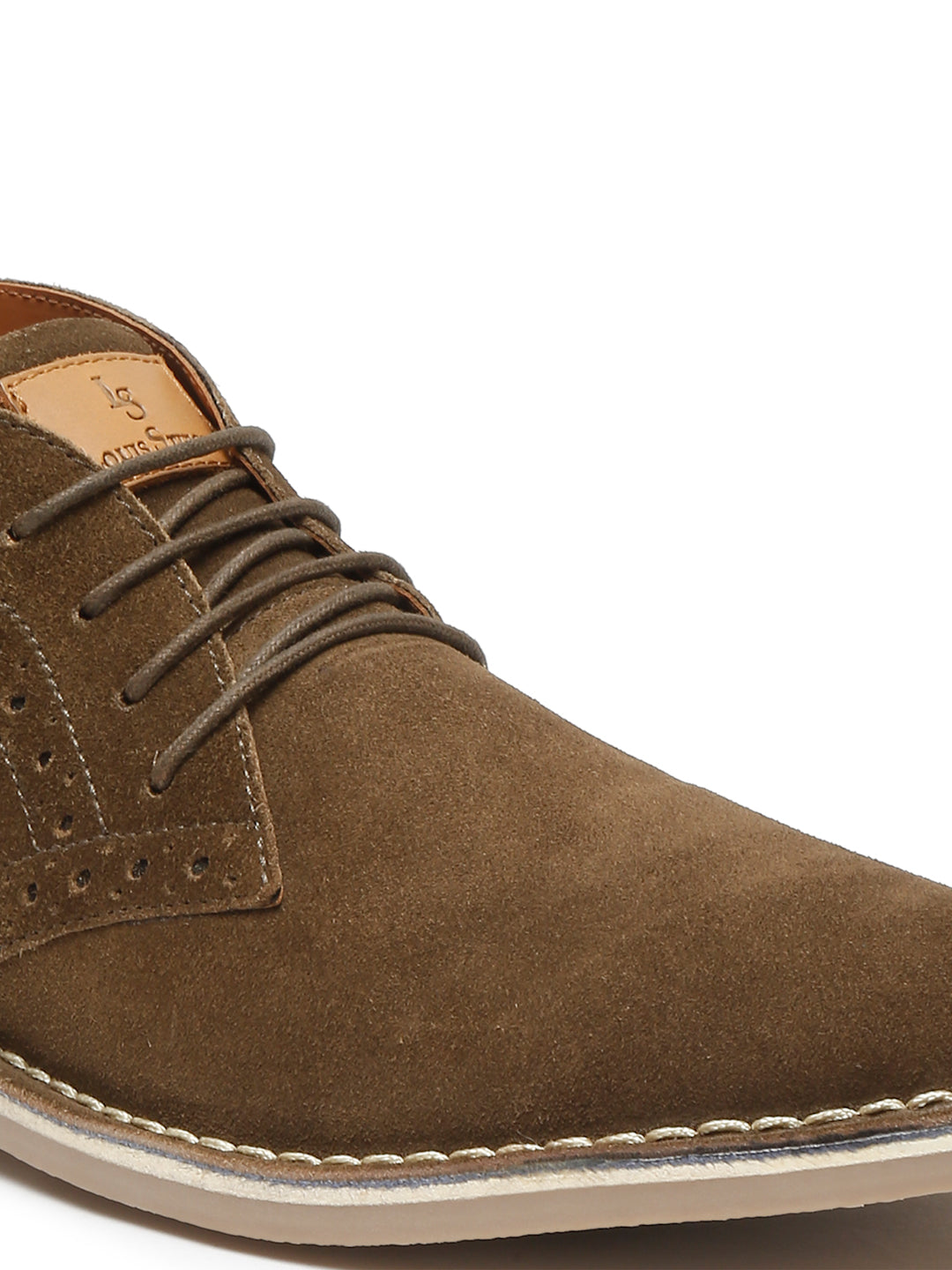 Olive Green Italian Suede Leather British Stitch Down Brogue Chukka Boots