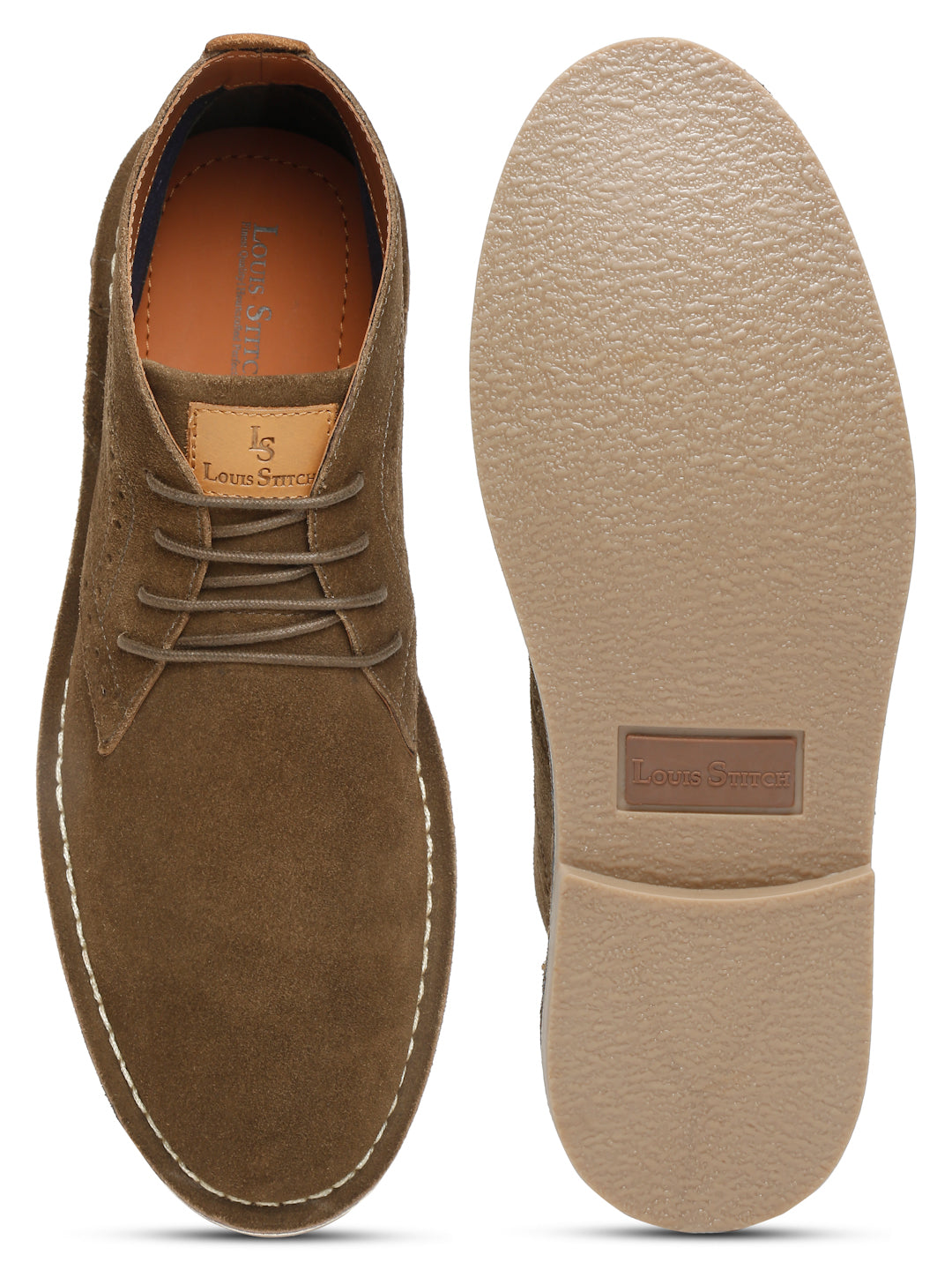 Olive Green Italian Suede Leather British Stitch Down Brogue Chukka Boots