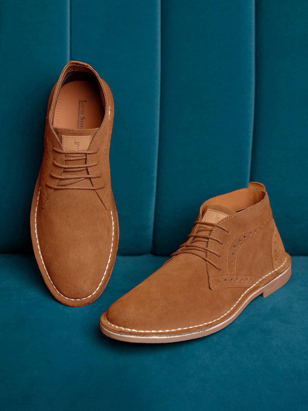 Cider Tan Italian Suede Leather British Stitch Down Brogue Chukka Boots