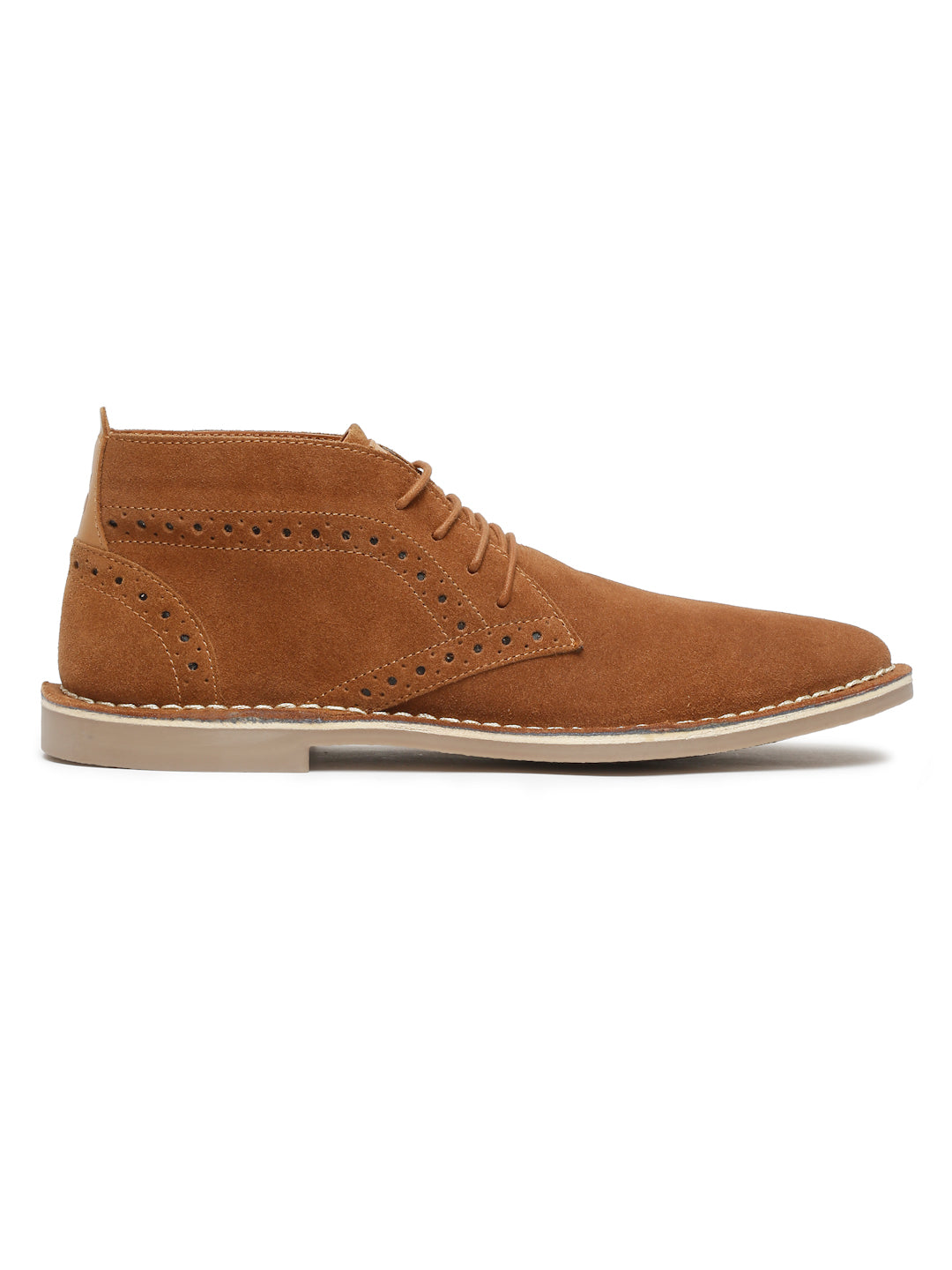 Cider Tan Italian Suede Leather British Stitch Down Brogue Chukka Boots