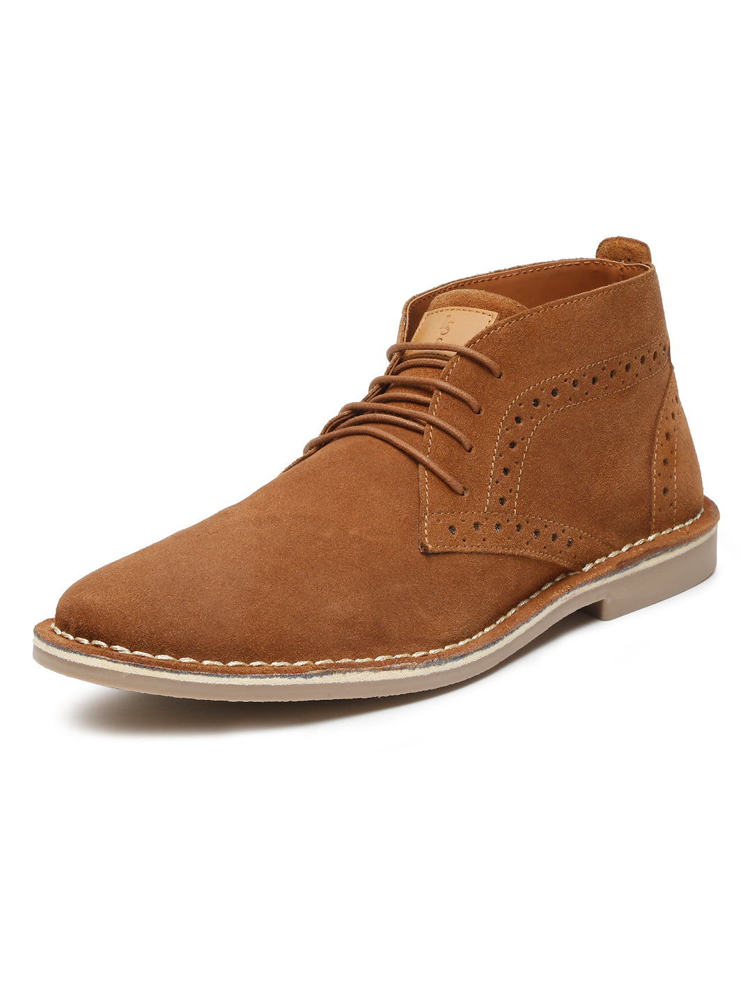 Cider Tan Italian Suede Leather British Stitch Down Brogue Chukka Boots