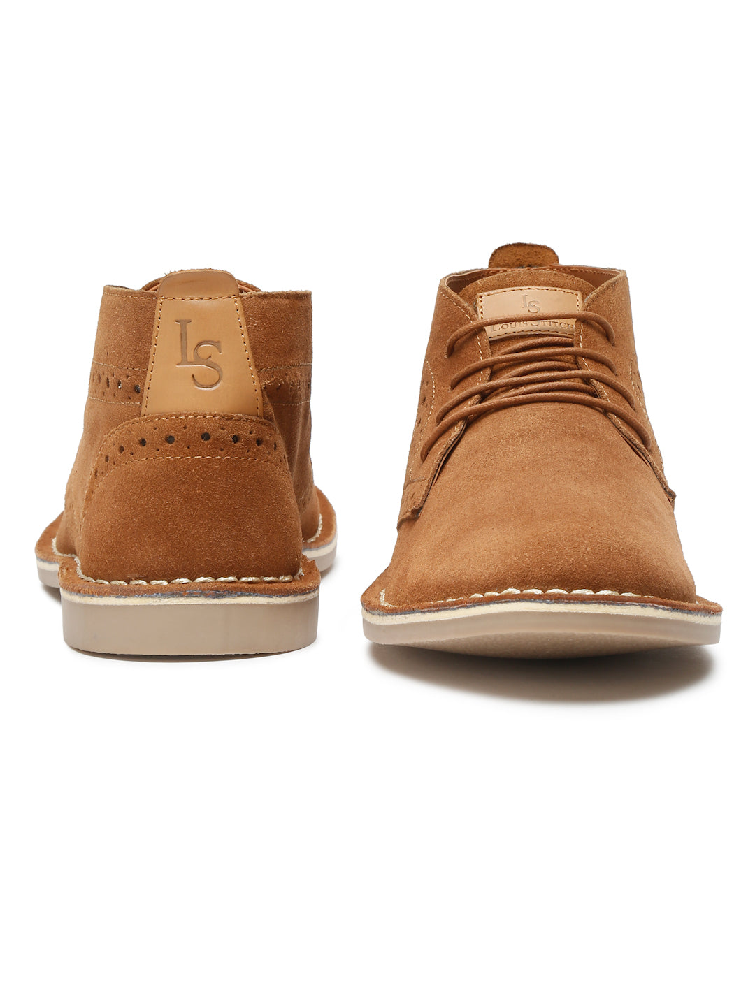 Cider Tan Italian Suede Leather British Stitch Down Brogue Chukka Boots