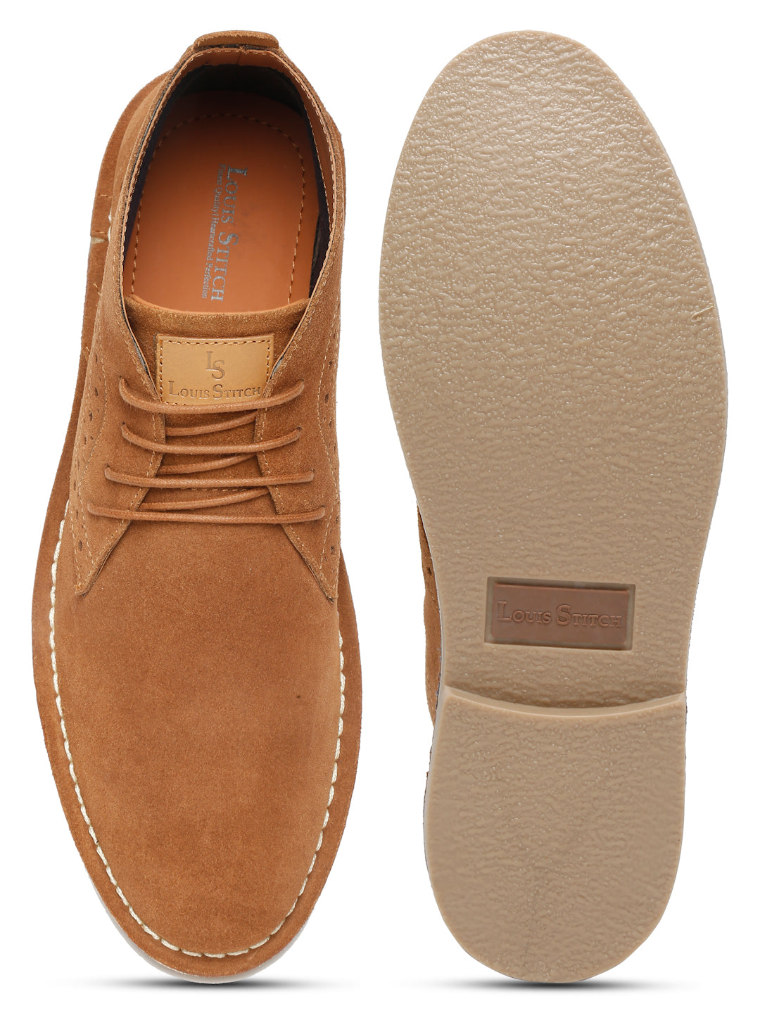 Cider Tan Italian Suede Leather British Stitch Down Brogue Chukka Boots