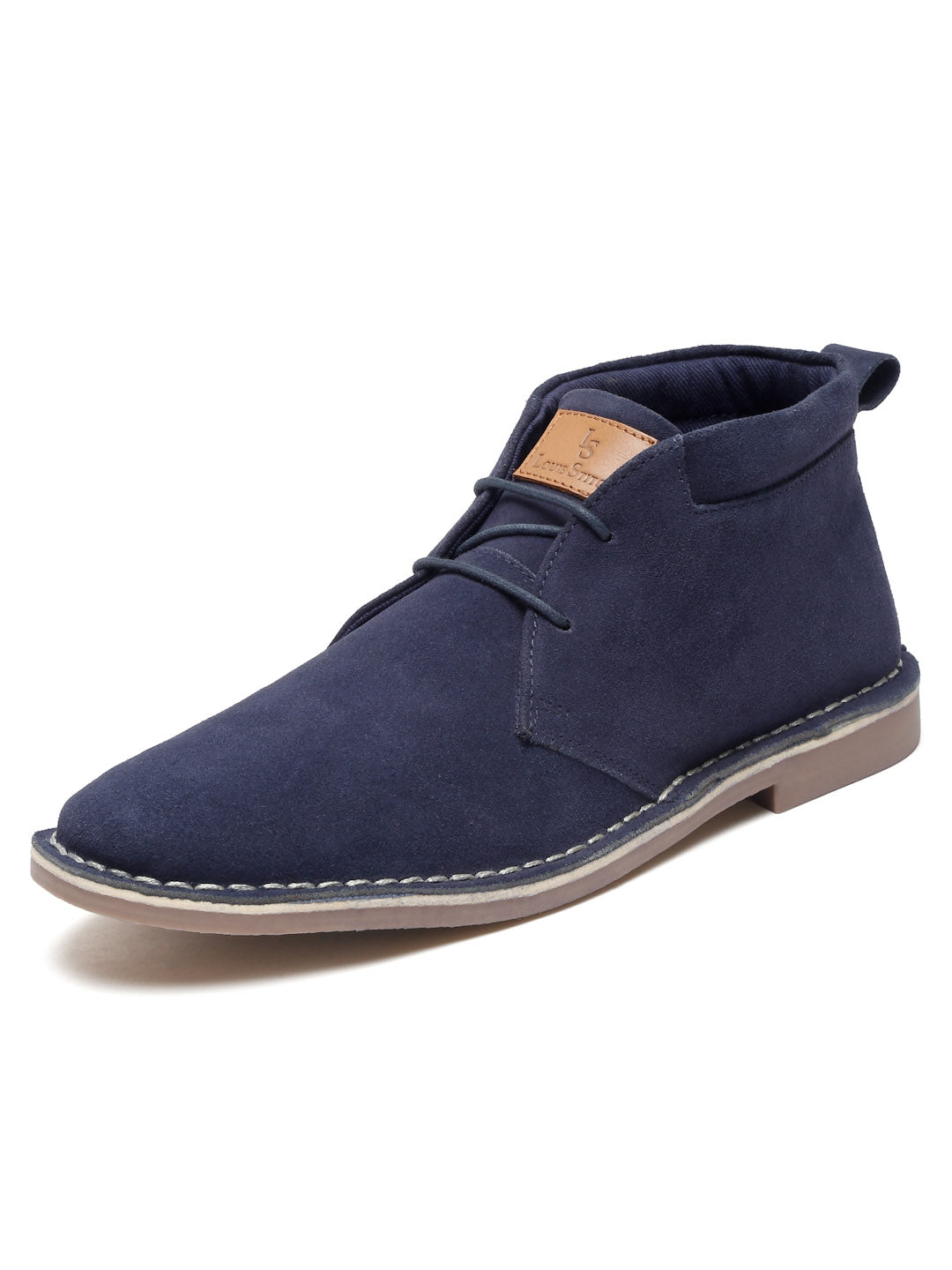 Federal Blue Italian Suede Leather British Stitch Down Chukka Boots