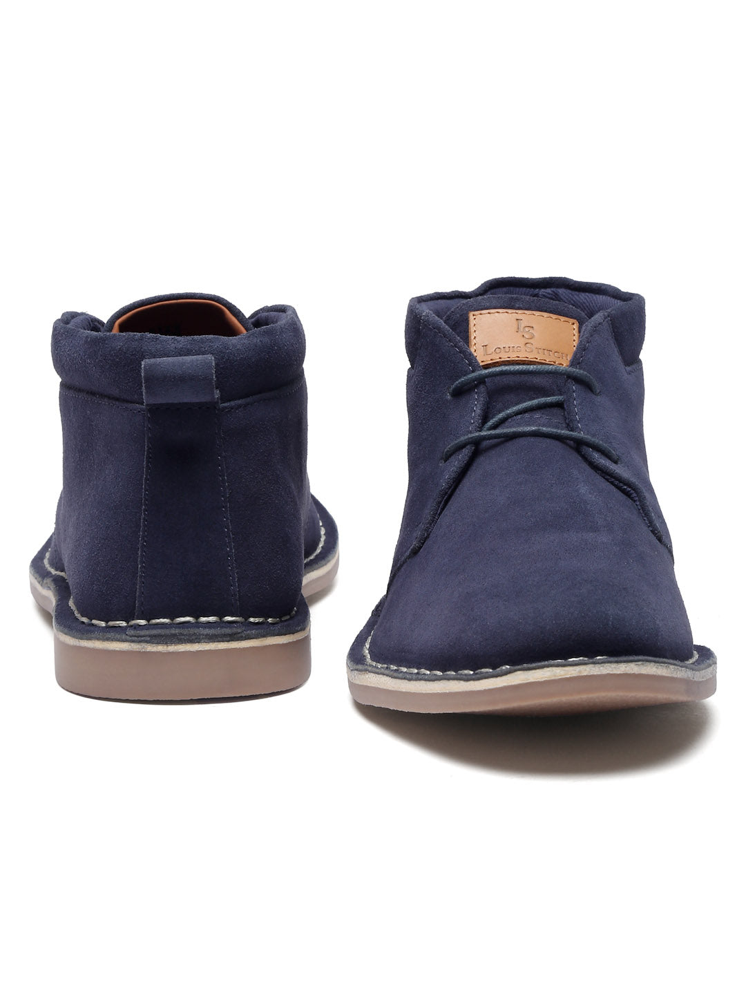 Federal Blue Italian Suede Leather British Stitch Down Chukka Boots