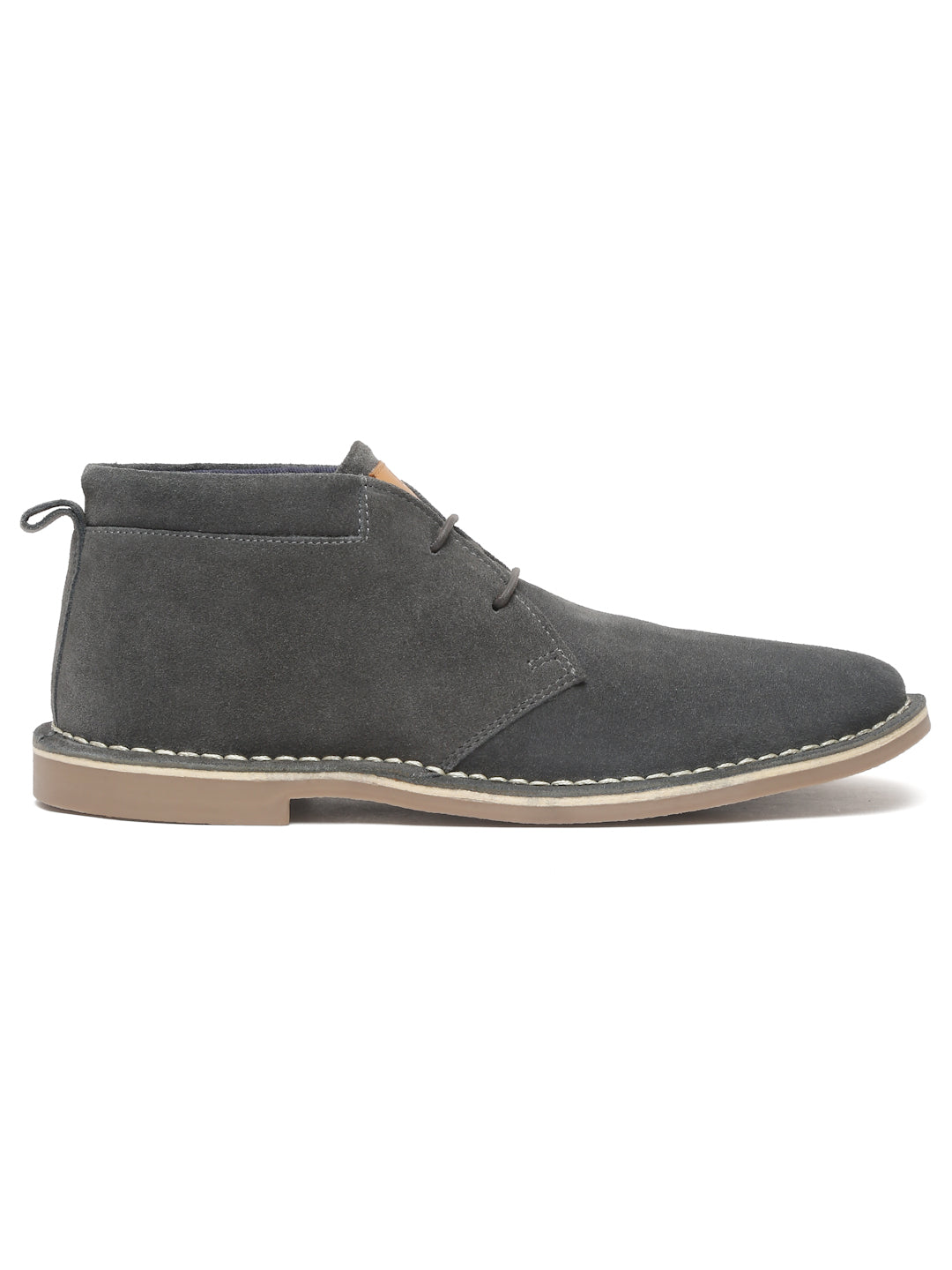 Ash Grey Italian Suede Leather British Stitch Down Chukka Boots