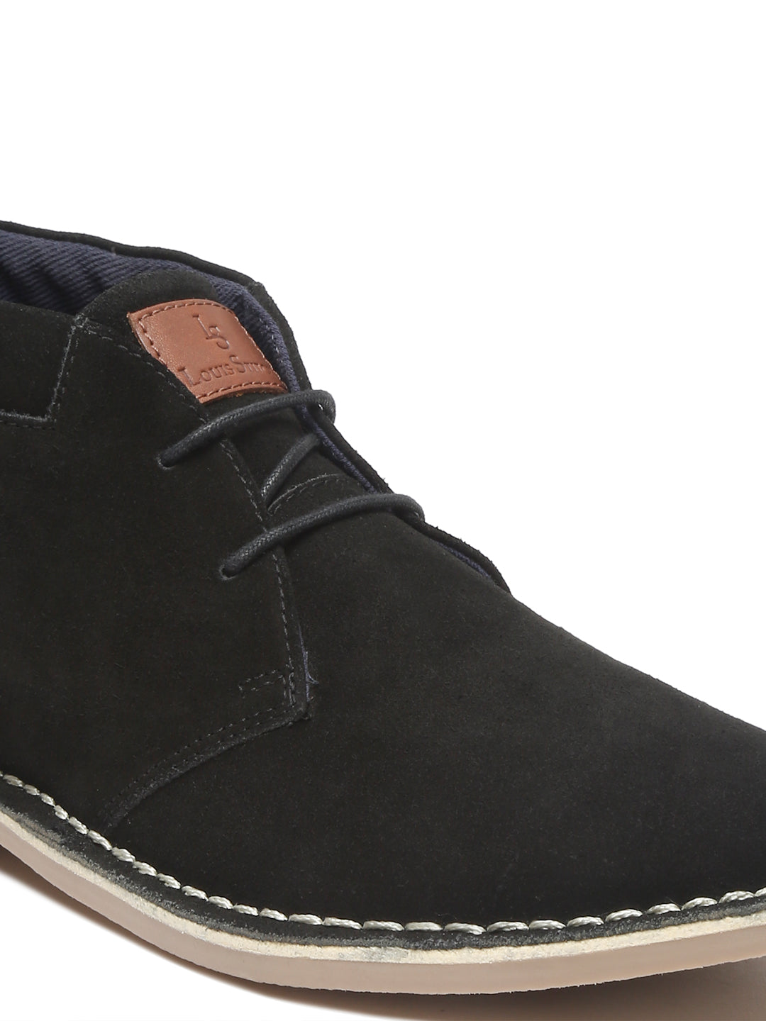 Obsidian Black Italian Suede Leather British Stitch Down Chukka Boots
