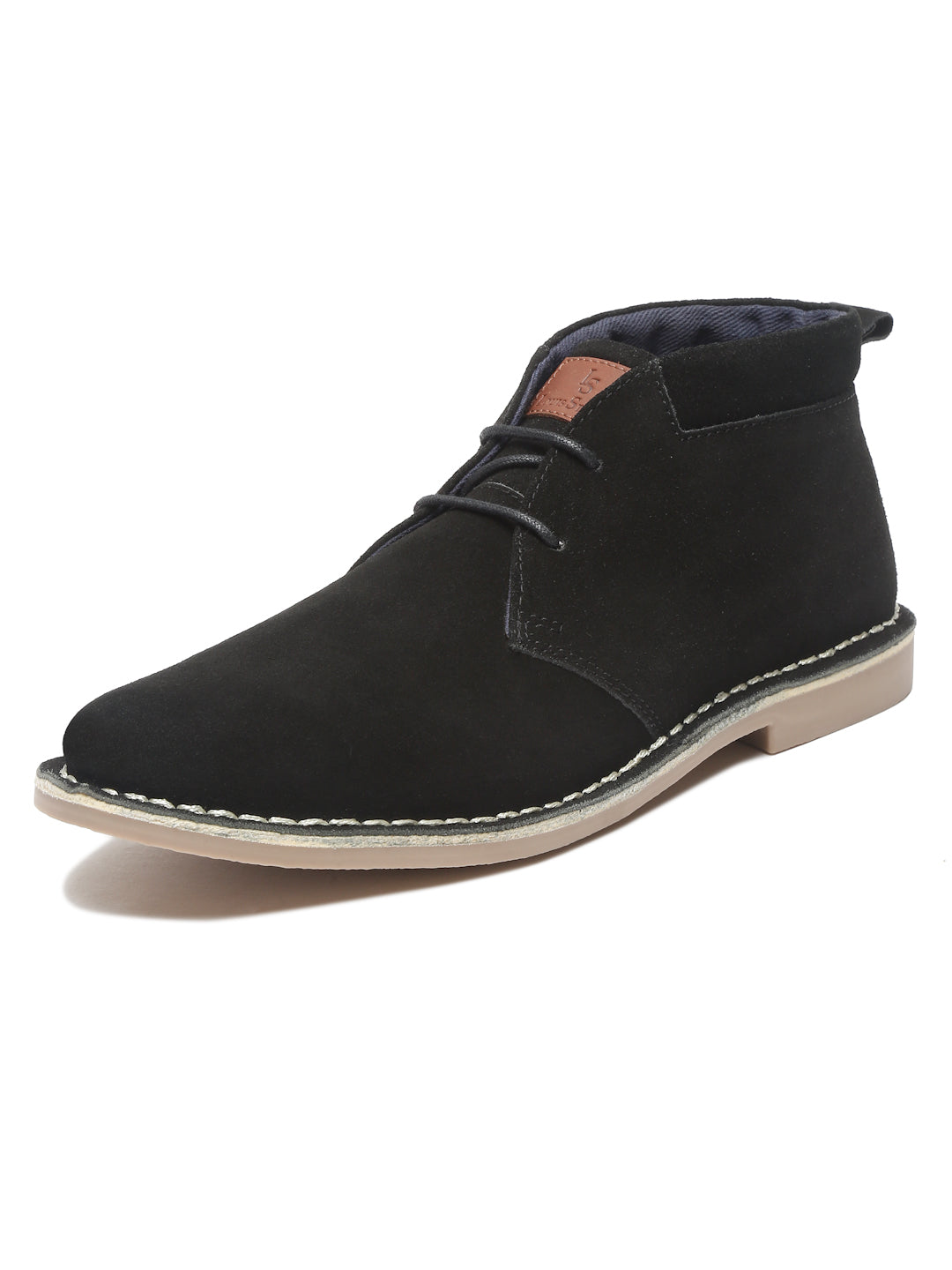 Obsidian Black Italian Suede Leather British Stitch Down Chukka Boots