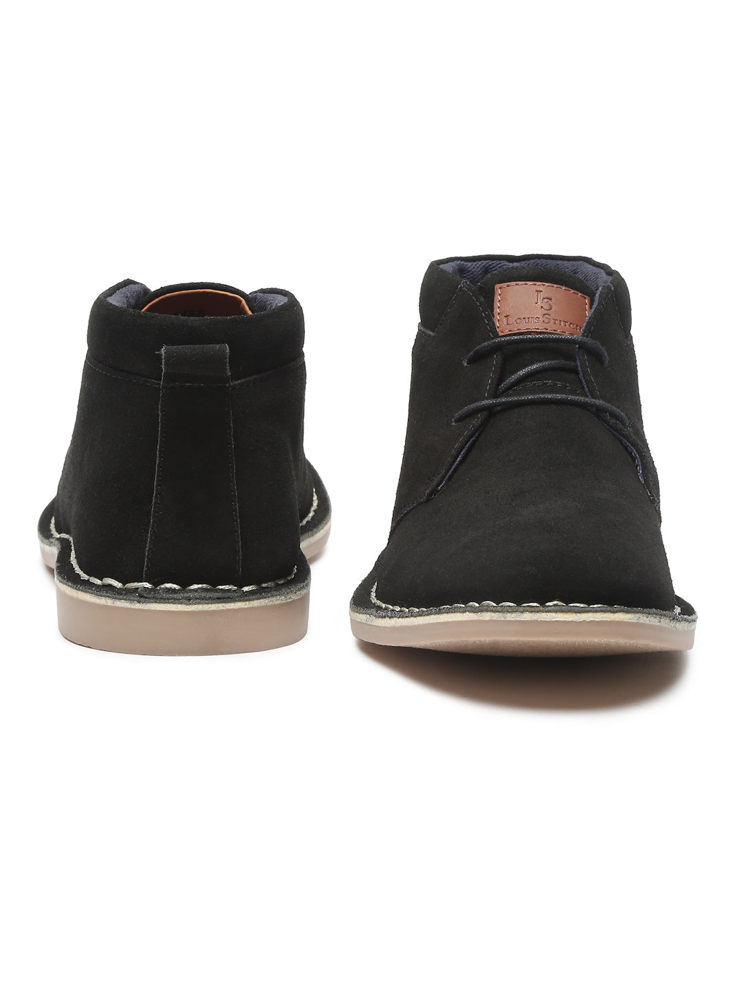 Obsidian Black Italian Suede Leather British Stitch Down Chukka Boots