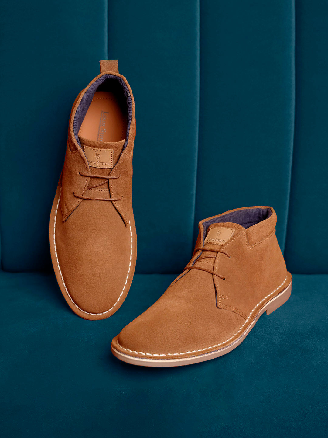 Cider Tan Italian Suede Leather British Stitch Down Chukka Boots
