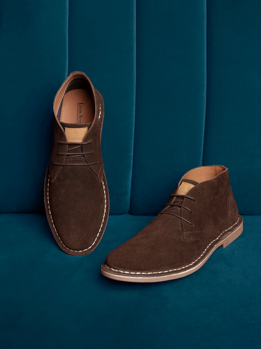 Bistre Brown Italian Suede Leather British Stitch Down Chukka Boots
