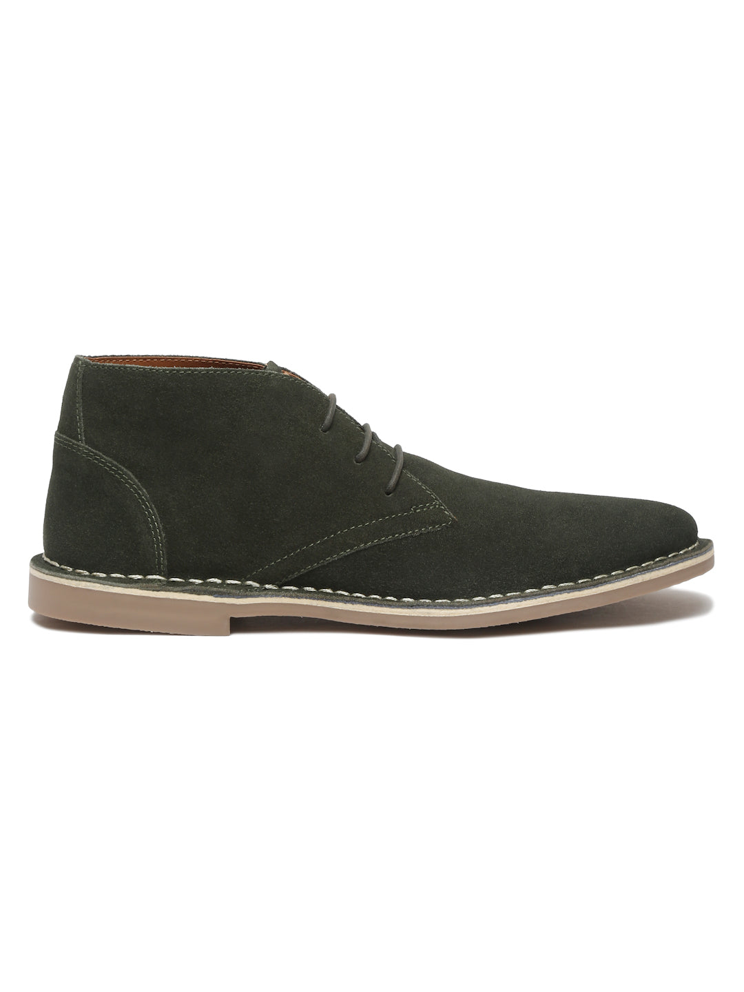 Moss Green Italian Suede Leather British Stitch Down Chukka Boots