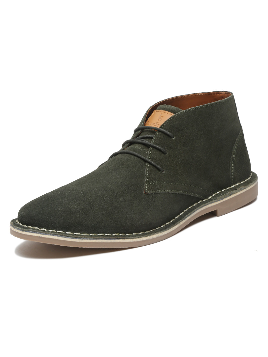 Moss Green Italian Suede Leather British Stitch Down Chukka Boots