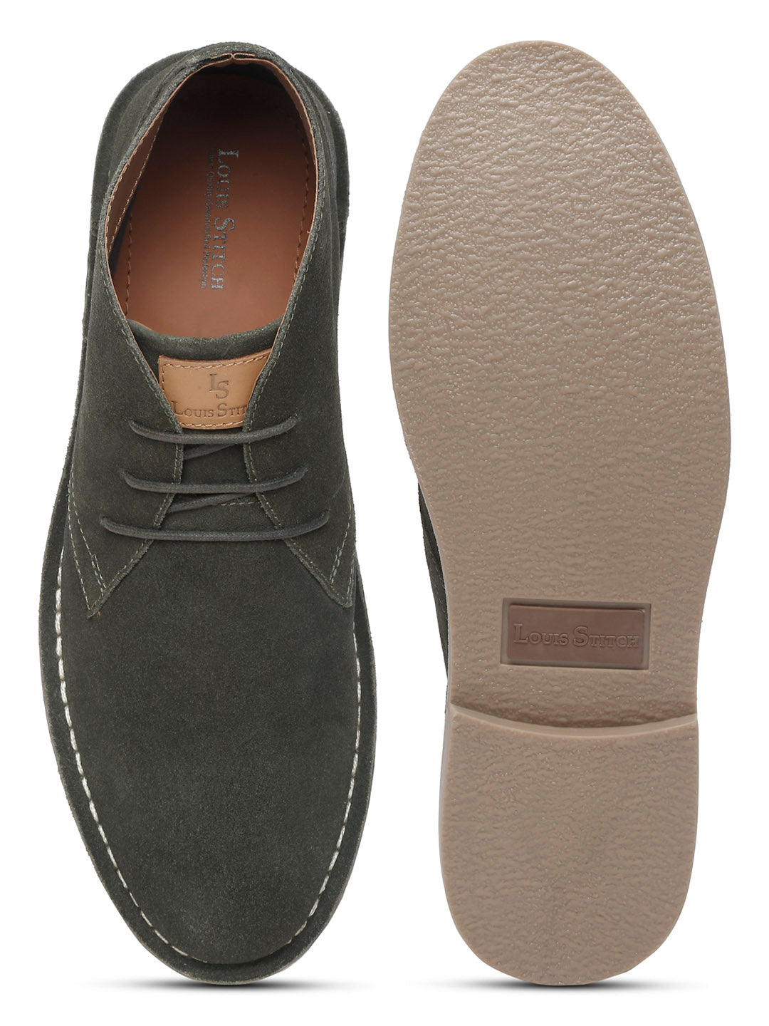 Moss Green Italian Suede Leather British Stitch Down Chukka Boots