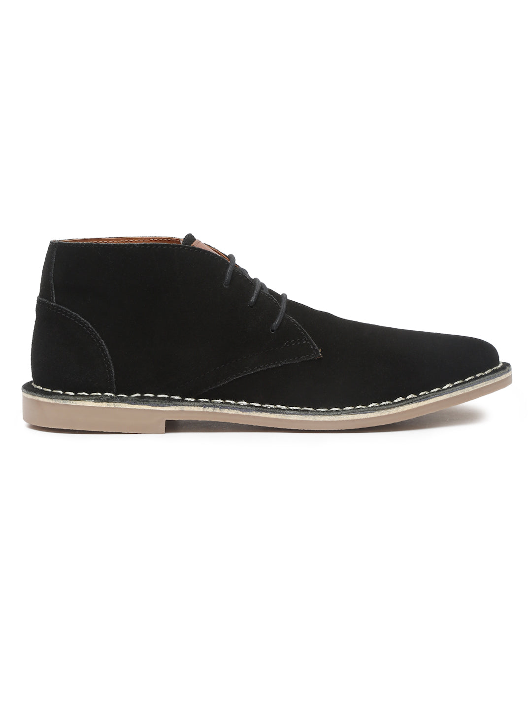 Obsidian Black Italian Suede Leather British Stitch Down Chukka Boots