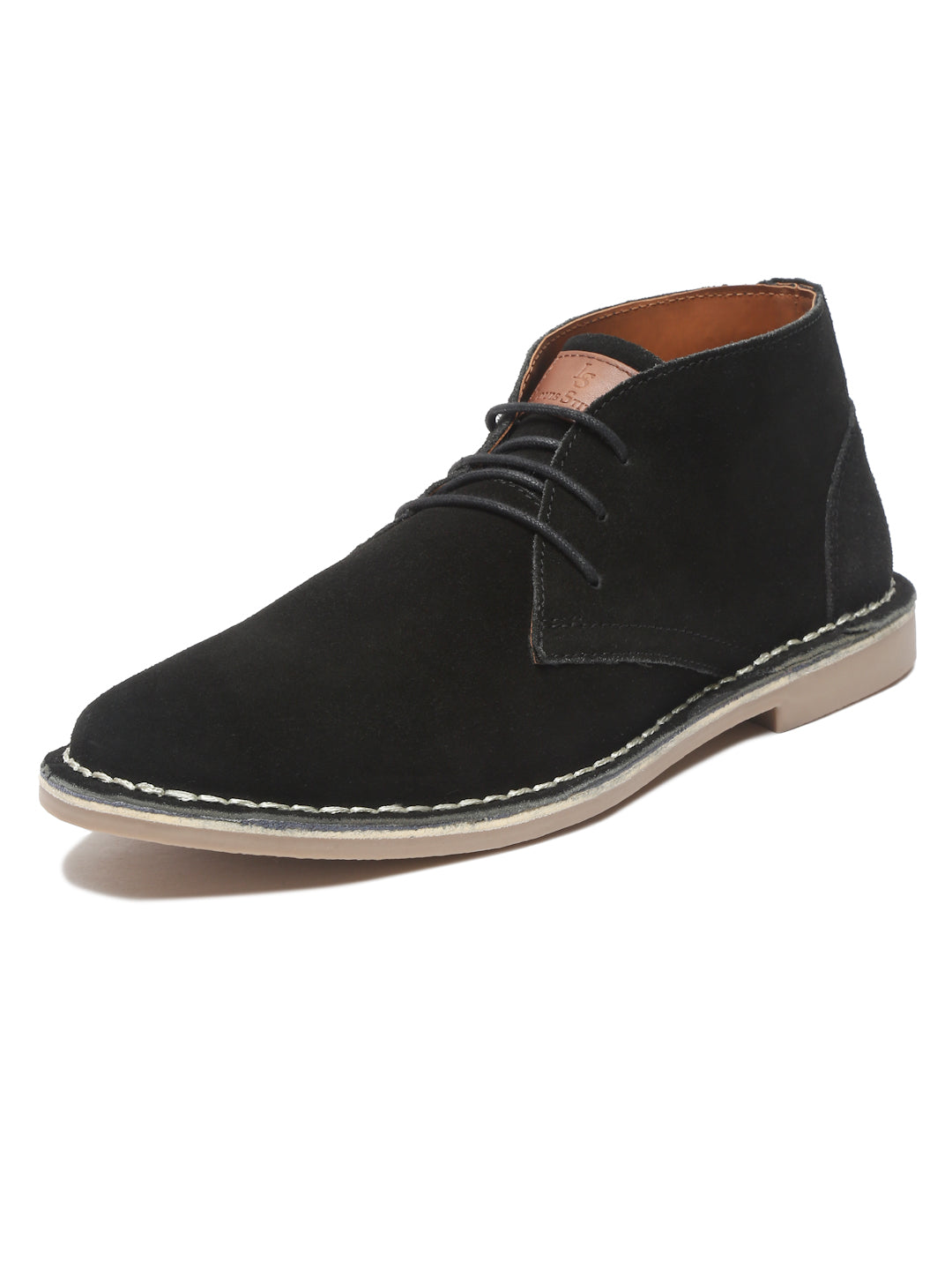 Obsidian Black Italian Suede Leather British Stitch Down Chukka Boots