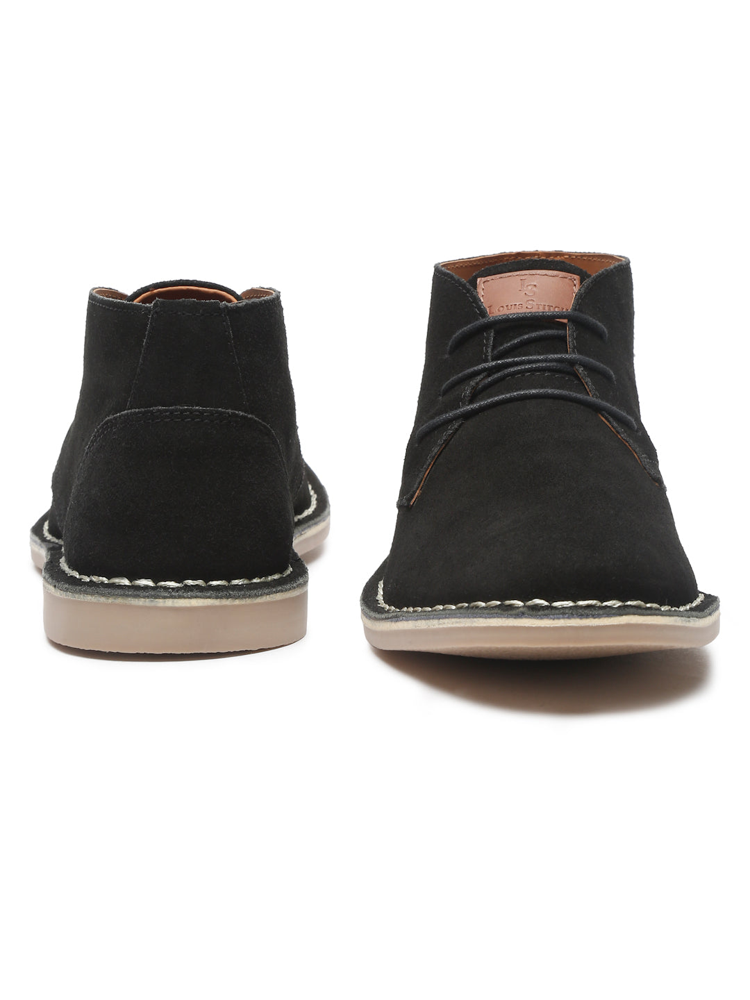 Obsidian Black Italian Suede Leather British Stitch Down Chukka Boots