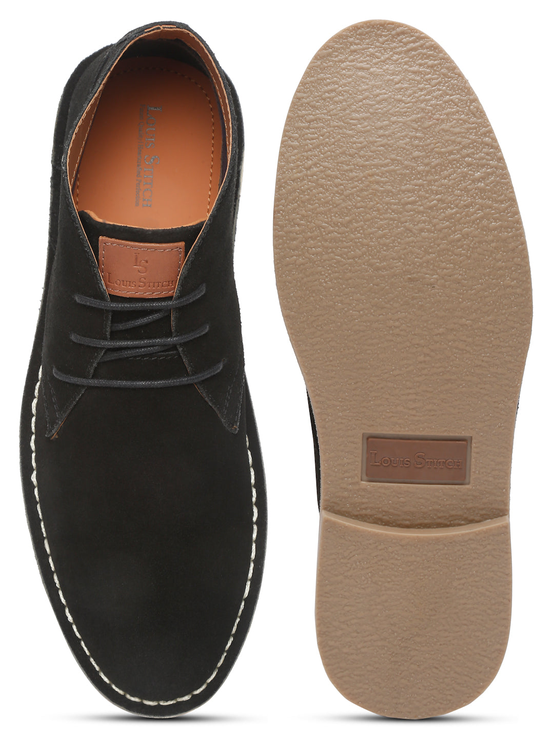 Obsidian Black Italian Suede Leather British Stitch Down Chukka Boots