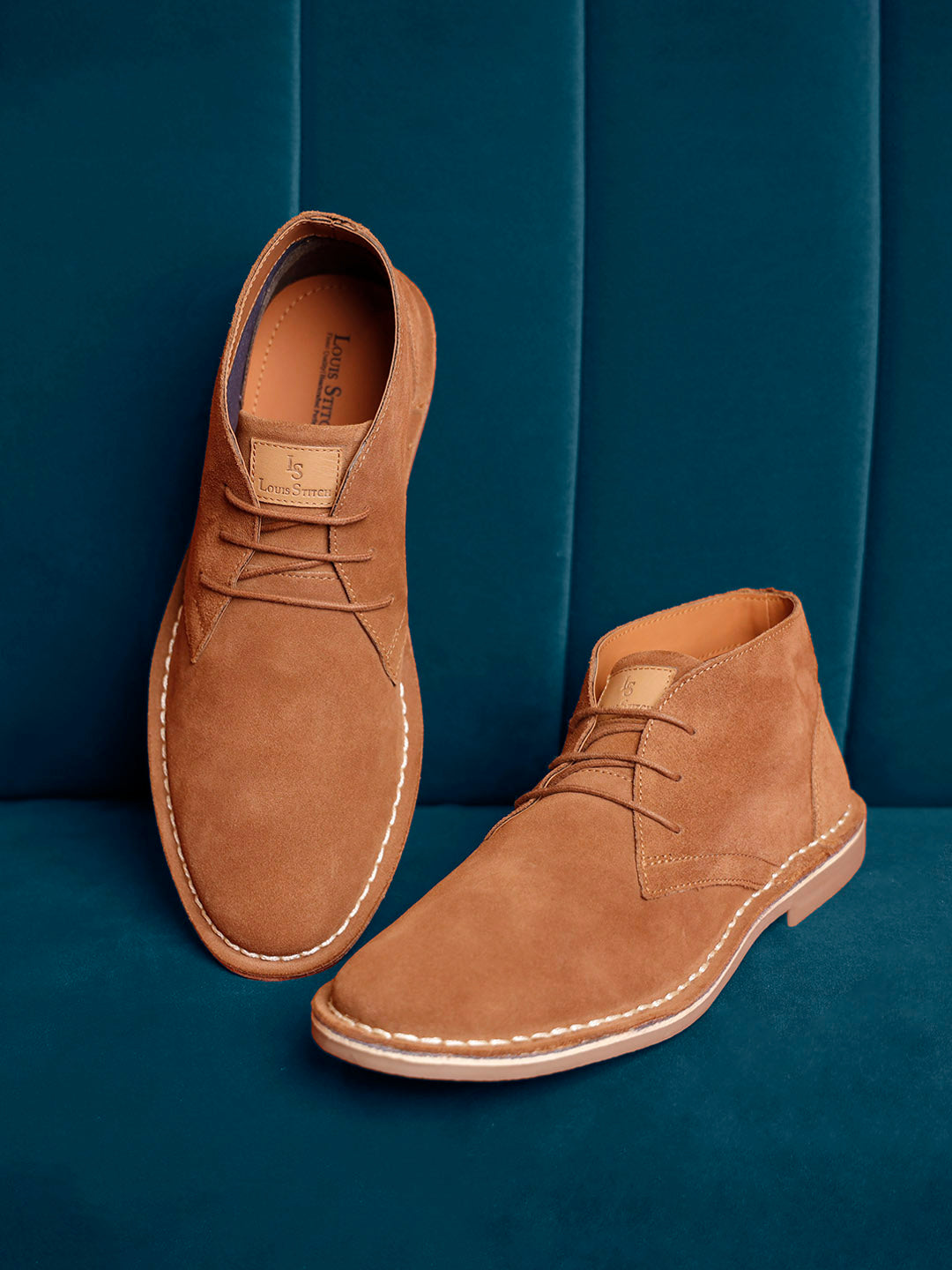 Cider Tan Italian Suede Leather British Stitch Down Chukka Boots