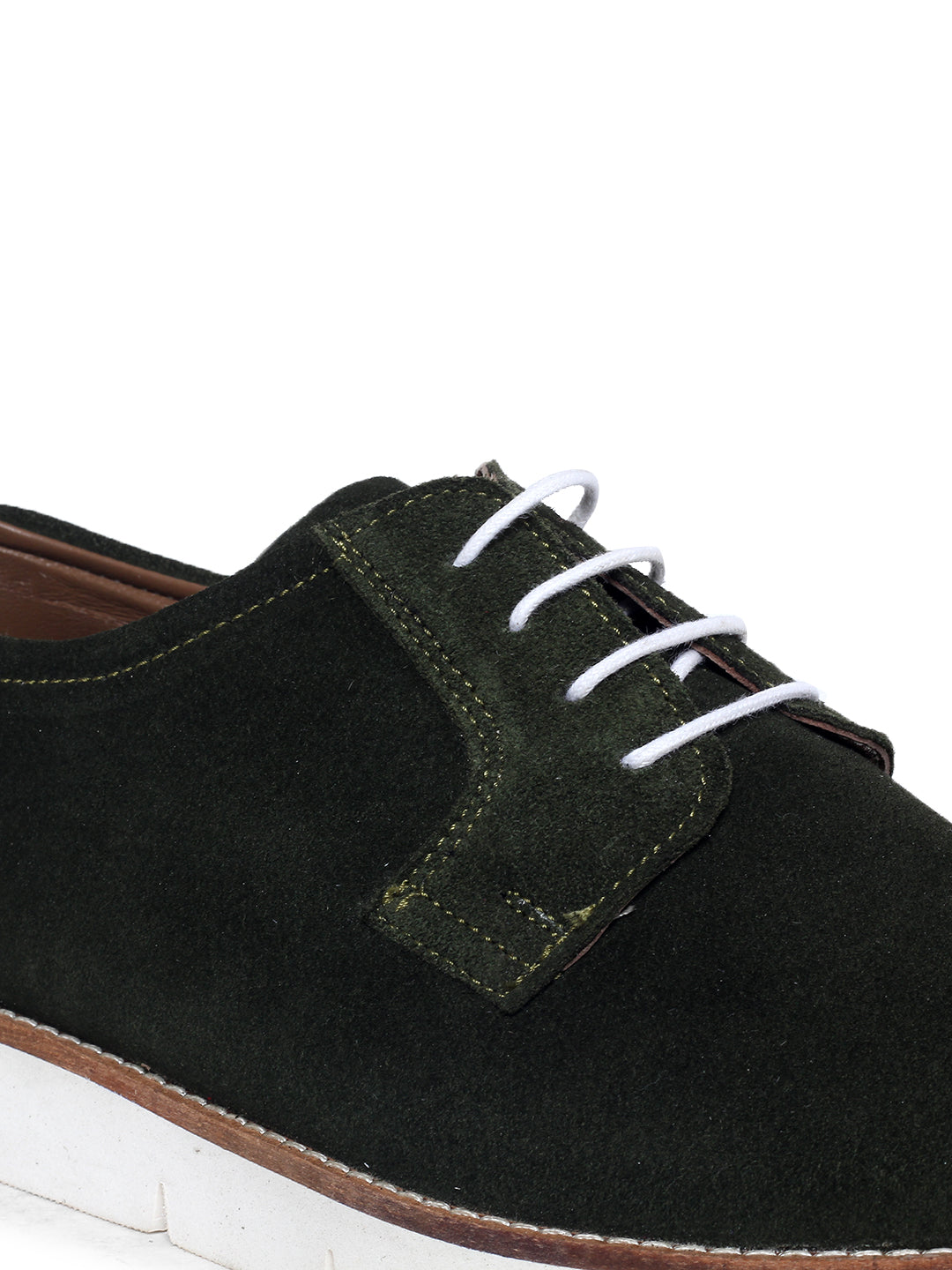 Seaweed Green Handmade Premium Italian Leather Suede Casuals EVA Sole
