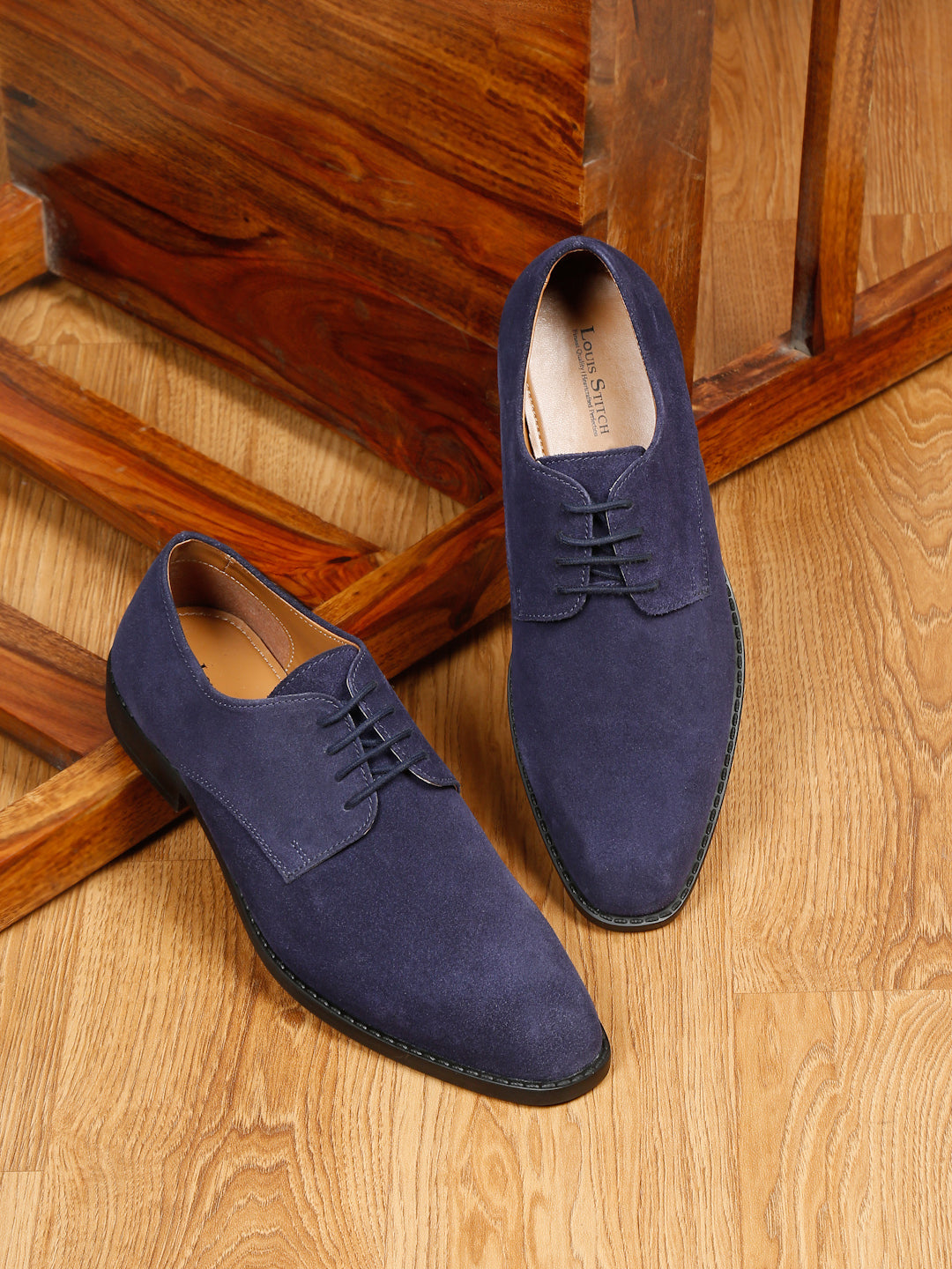 Prussian Blue Italian Suede Leather British Style Handcrafted Casual Shoe