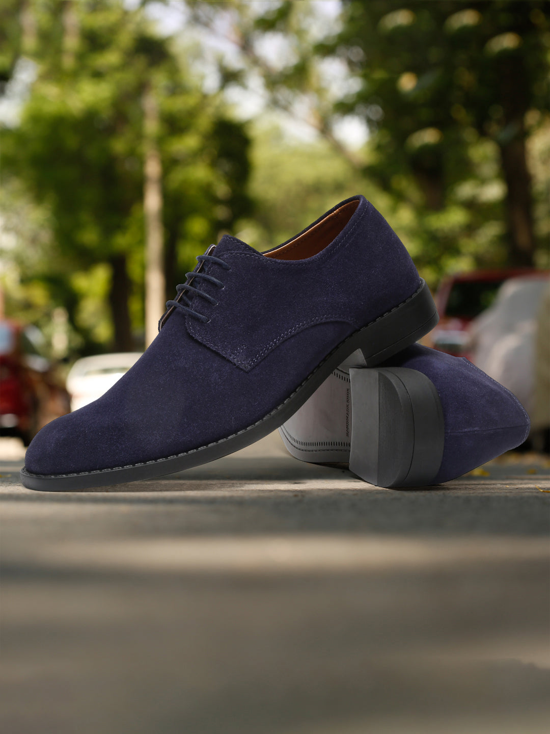 Prussian Blue Italian Suede Leather British Style Handcrafted Casual Shoe