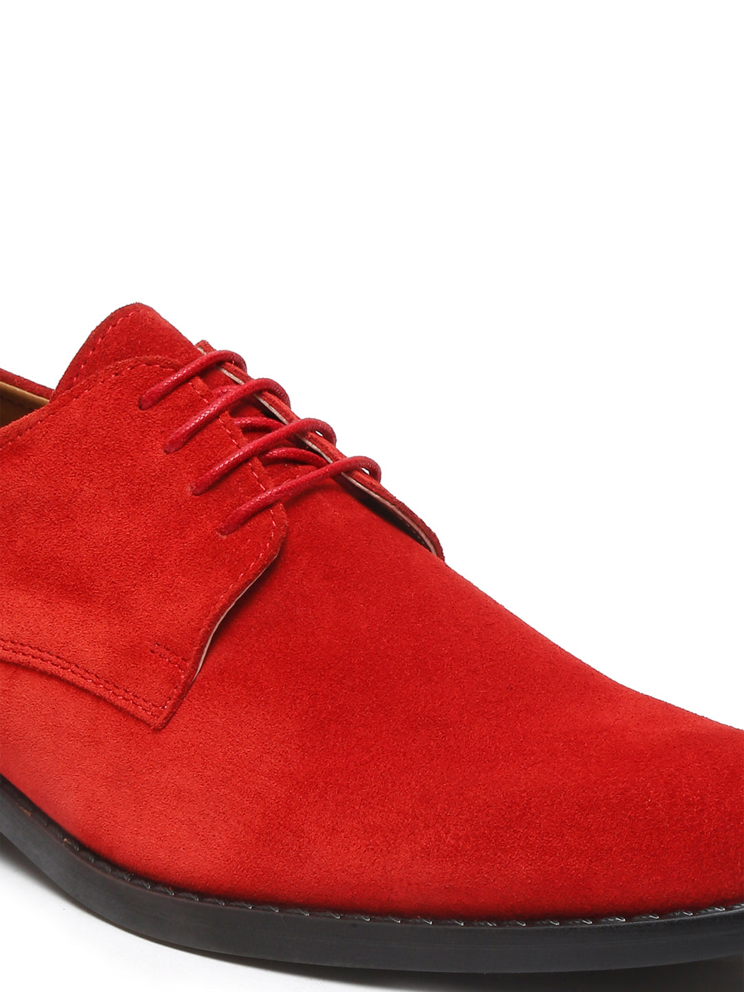 Crimson Red Italian Suede Leather British Style Handcrafted Casual Shoe