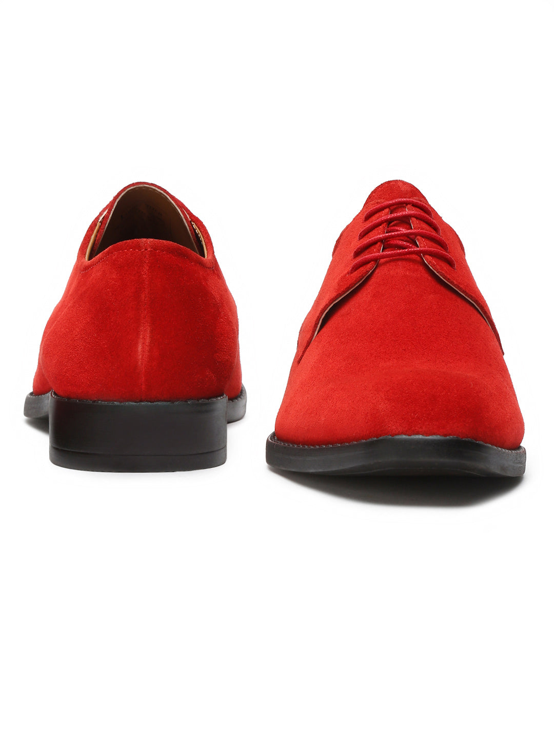 Crimson Red Italian Suede Leather British Style Handcrafted Casual Shoe