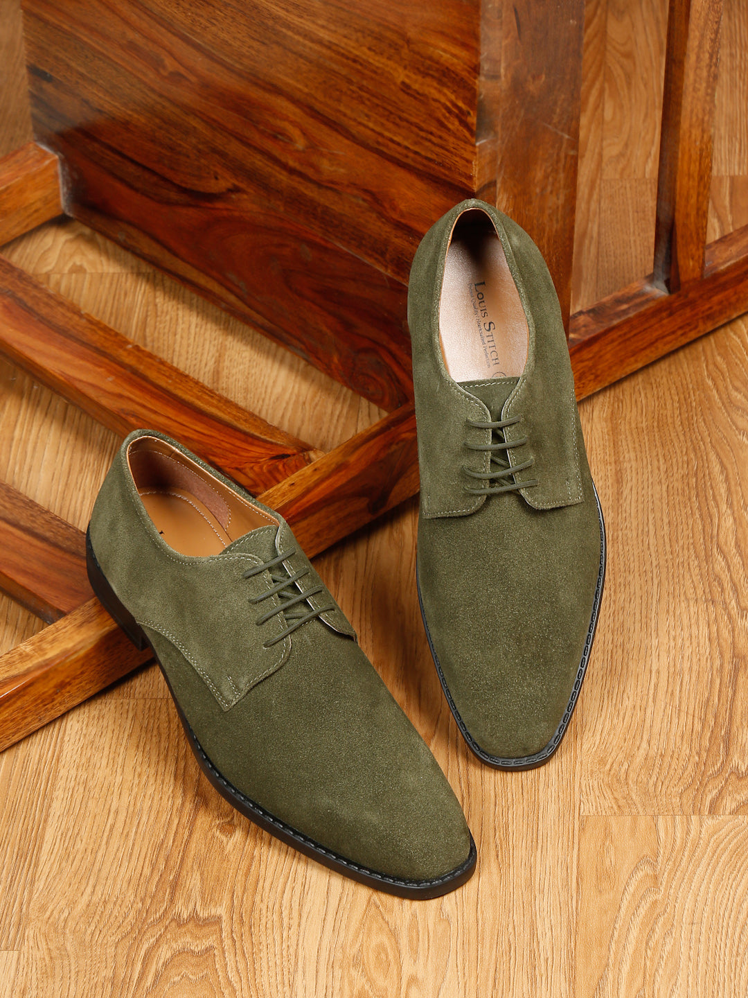 Seaweed Green Italian Suede Leather British Style Handcrafted Casual Shoe