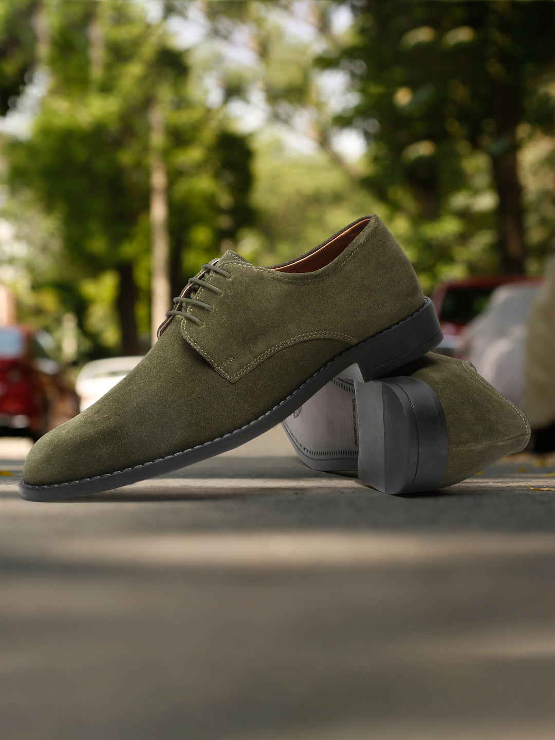 Seaweed Green Italian Suede Leather British Style Handcrafted Casual Shoe