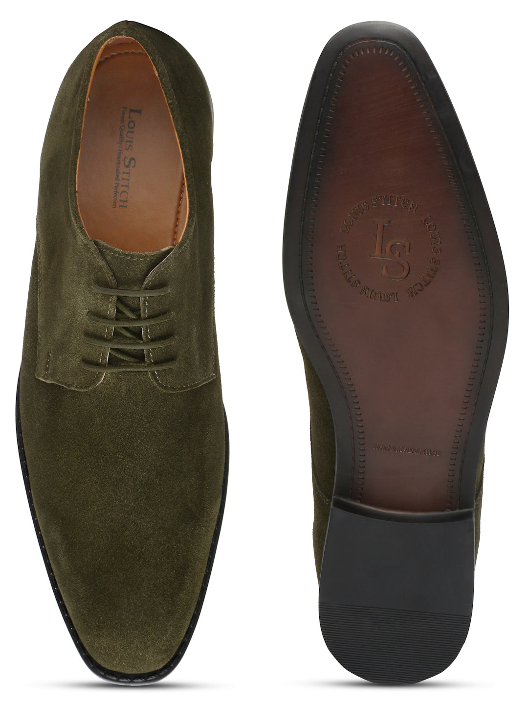Seaweed Green Italian Suede Leather British Style Handcrafted Casual Shoe