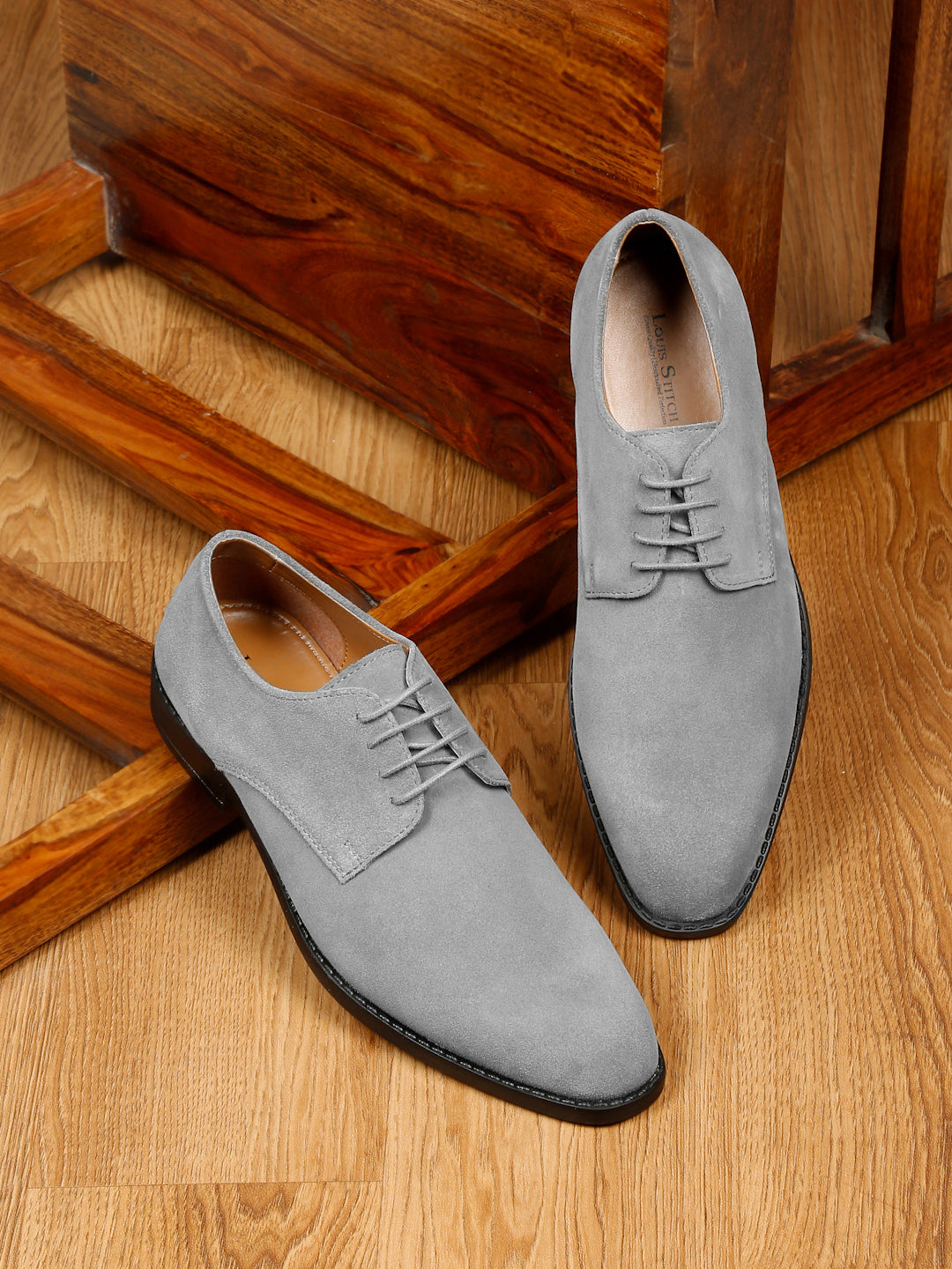 Pewters Grey Italian Suede Leather British Style Handcrafted Casual Shoe